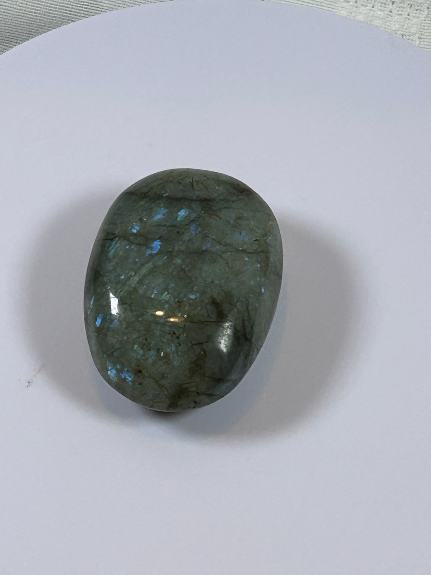 (#109) - LABRADORITE PALM STONE POLISHED - NEW