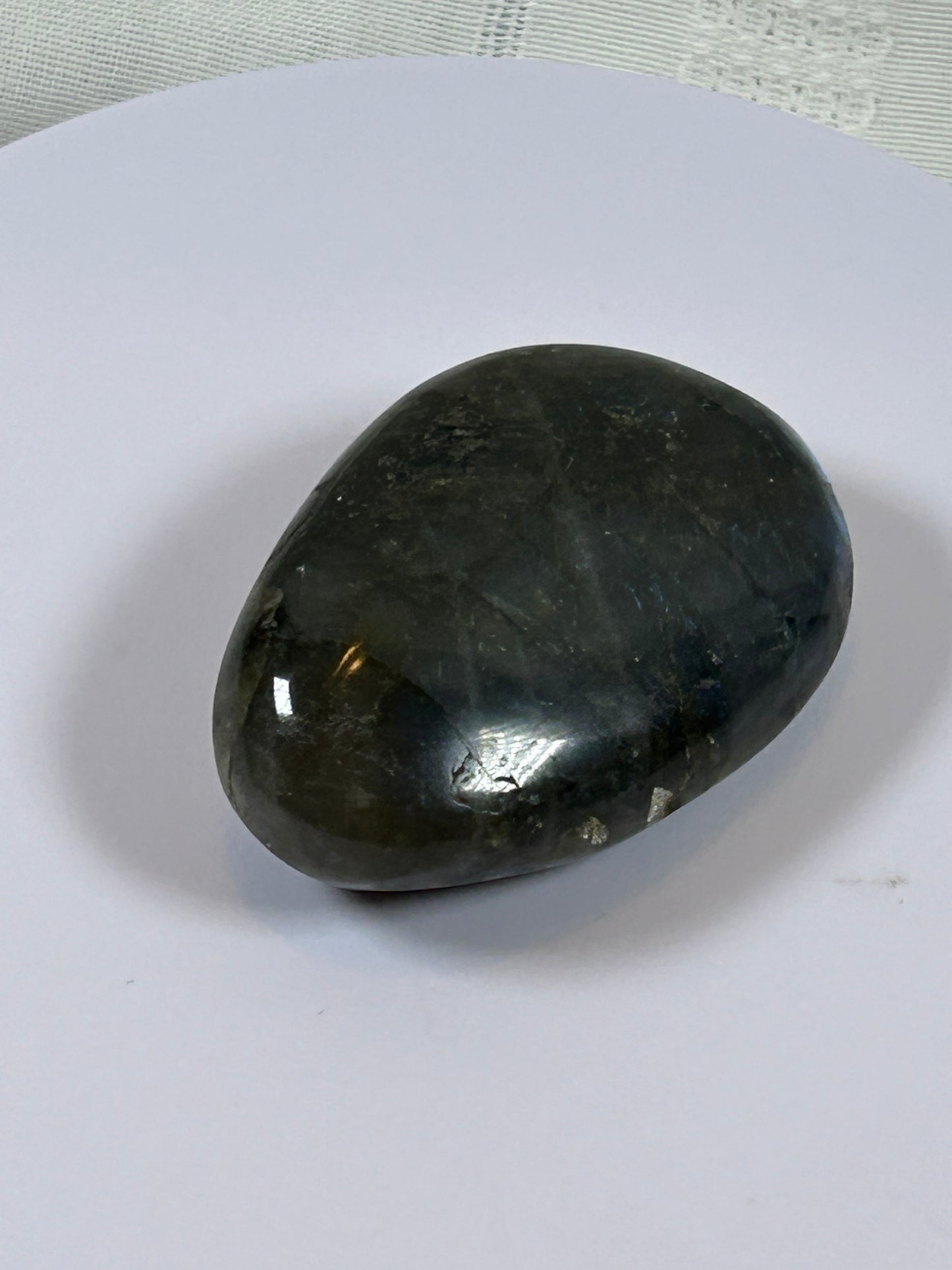 (#111) - LABRADORITE PALM STONE POLISHED - NEW