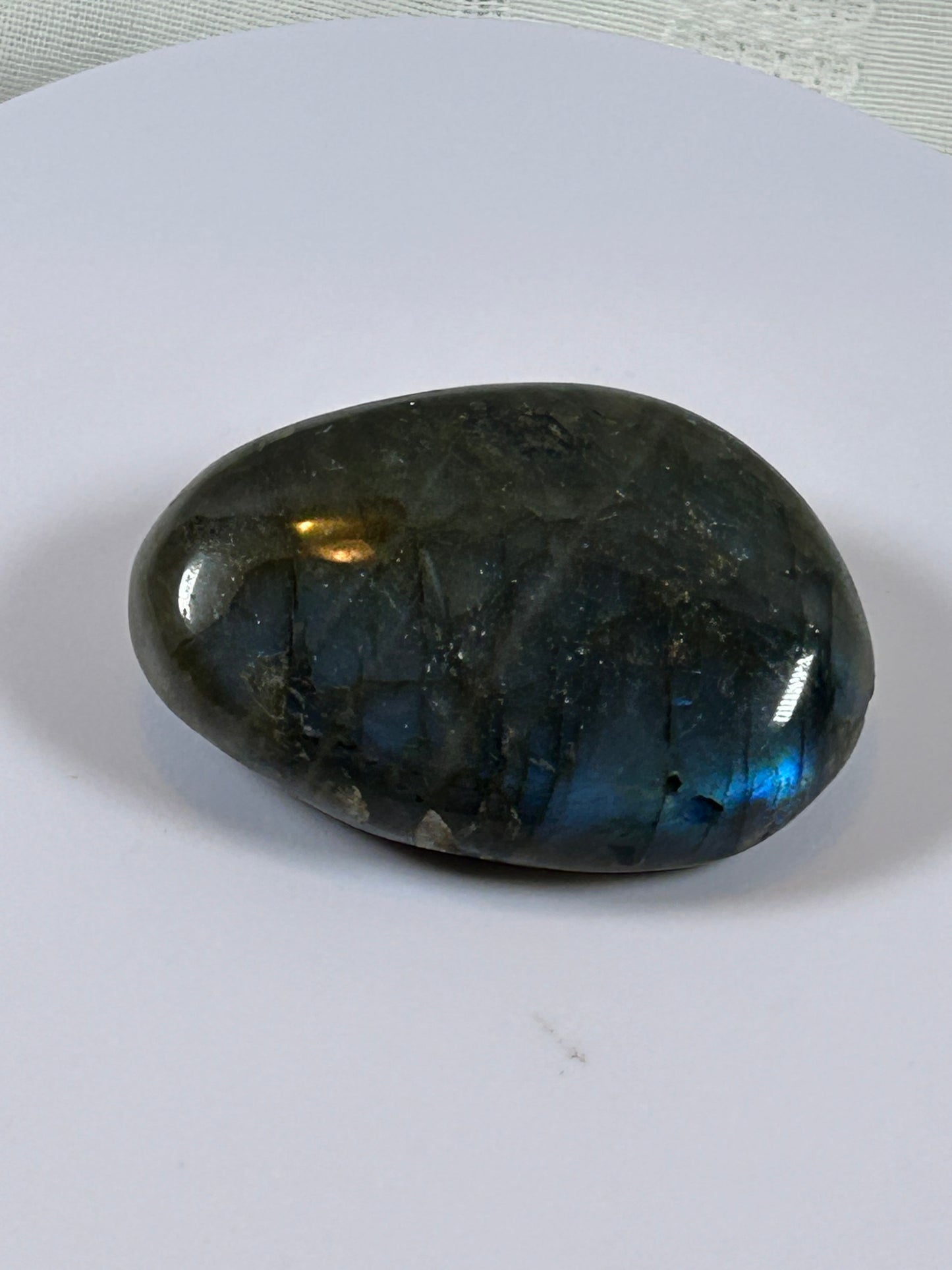 (#111) - LABRADORITE PALM STONE POLISHED - NEW
