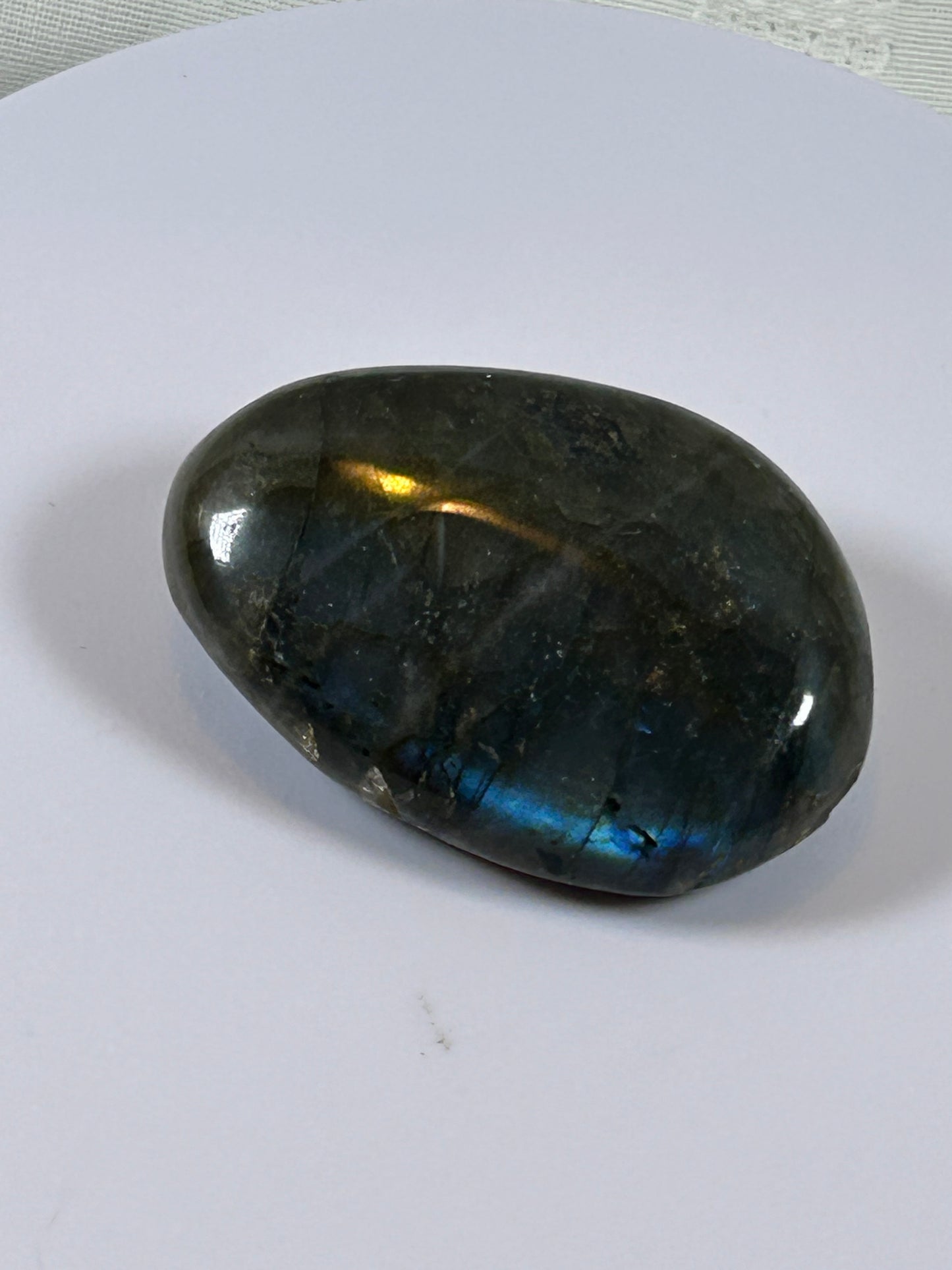 (#111) - LABRADORITE PALM STONE POLISHED - NEW