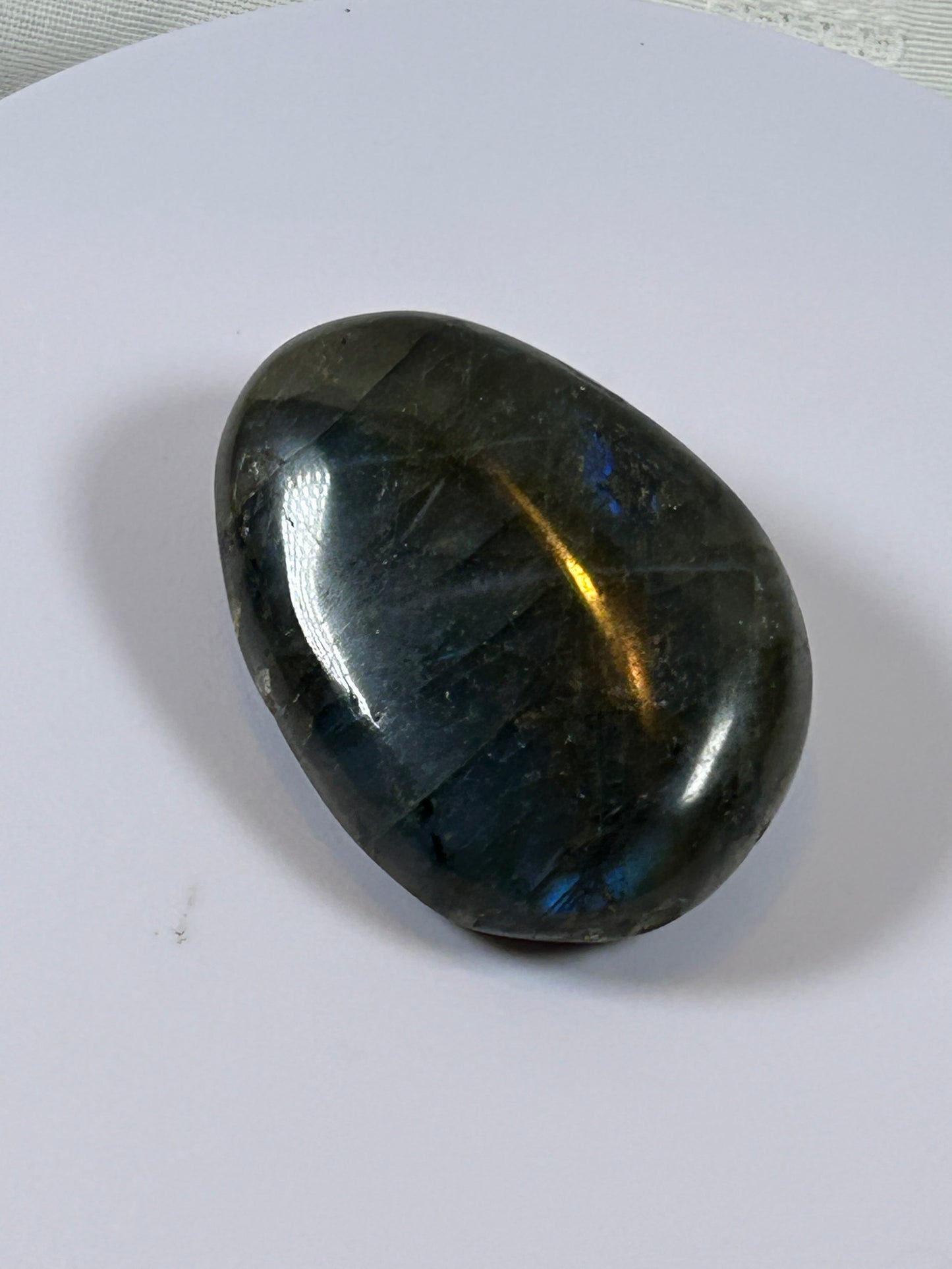 (#111) - LABRADORITE PALM STONE POLISHED - NEW