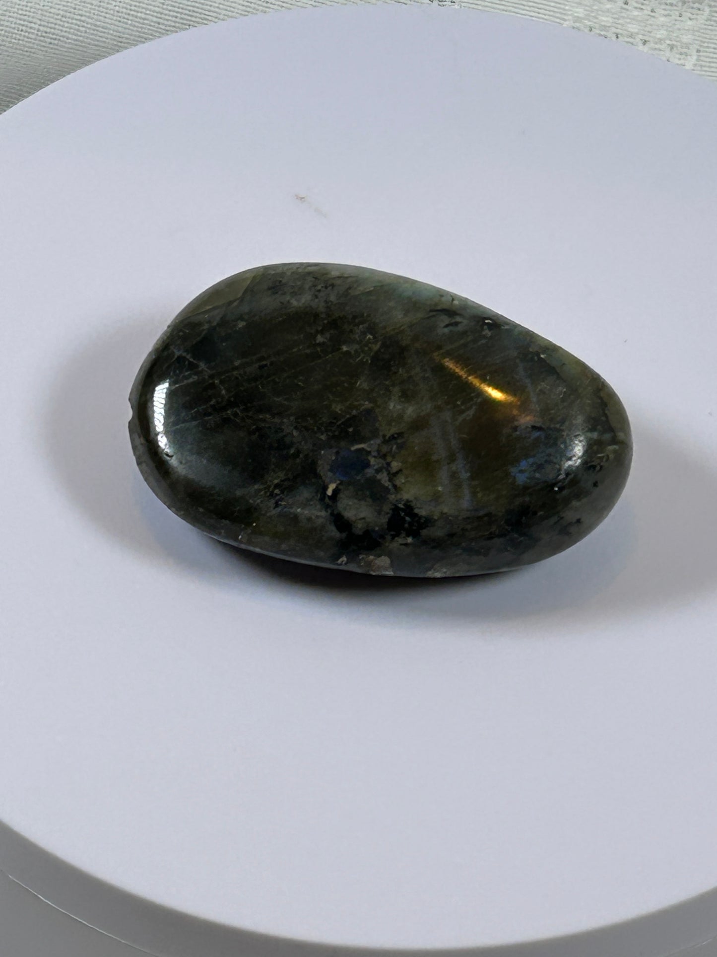 (#111) - LABRADORITE PALM STONE POLISHED - NEW