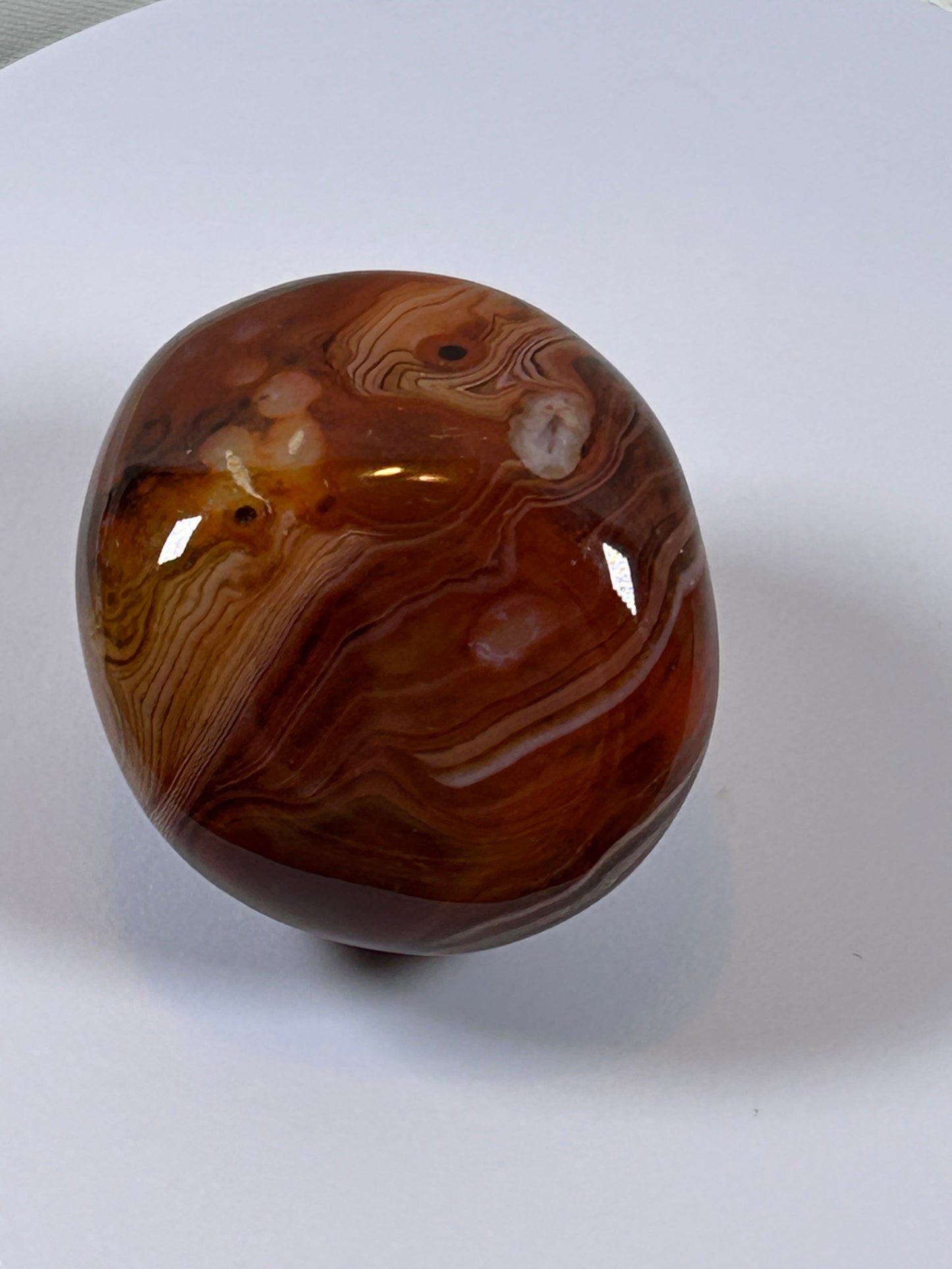 (#112) - CARNELIAN AGATE PALM STONE POLISHED - NEW