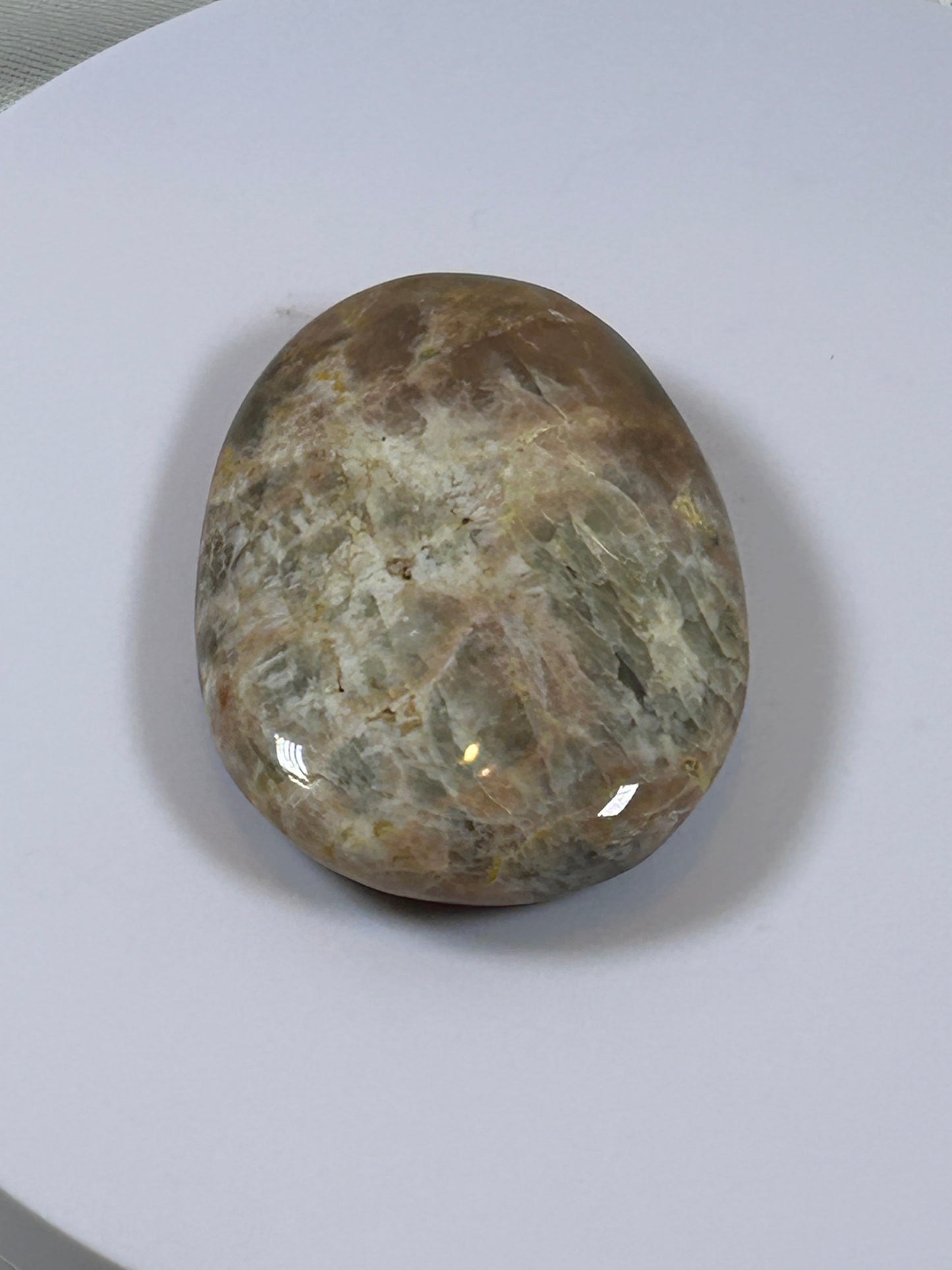 (#113) - BLACK MOONSTONE PALM STONE POLISHED - NEW