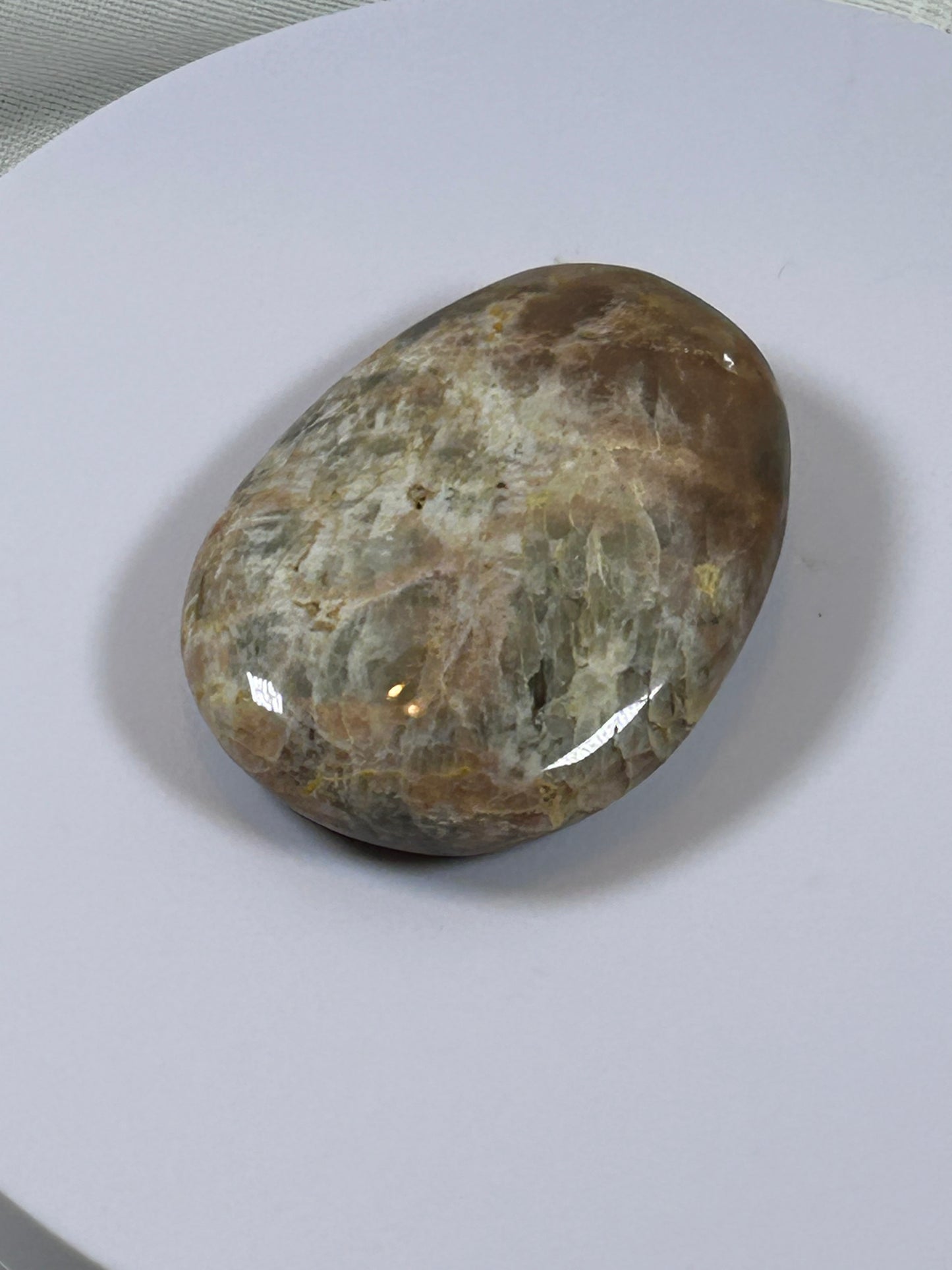(#113) - BLACK MOONSTONE PALM STONE POLISHED - NEW