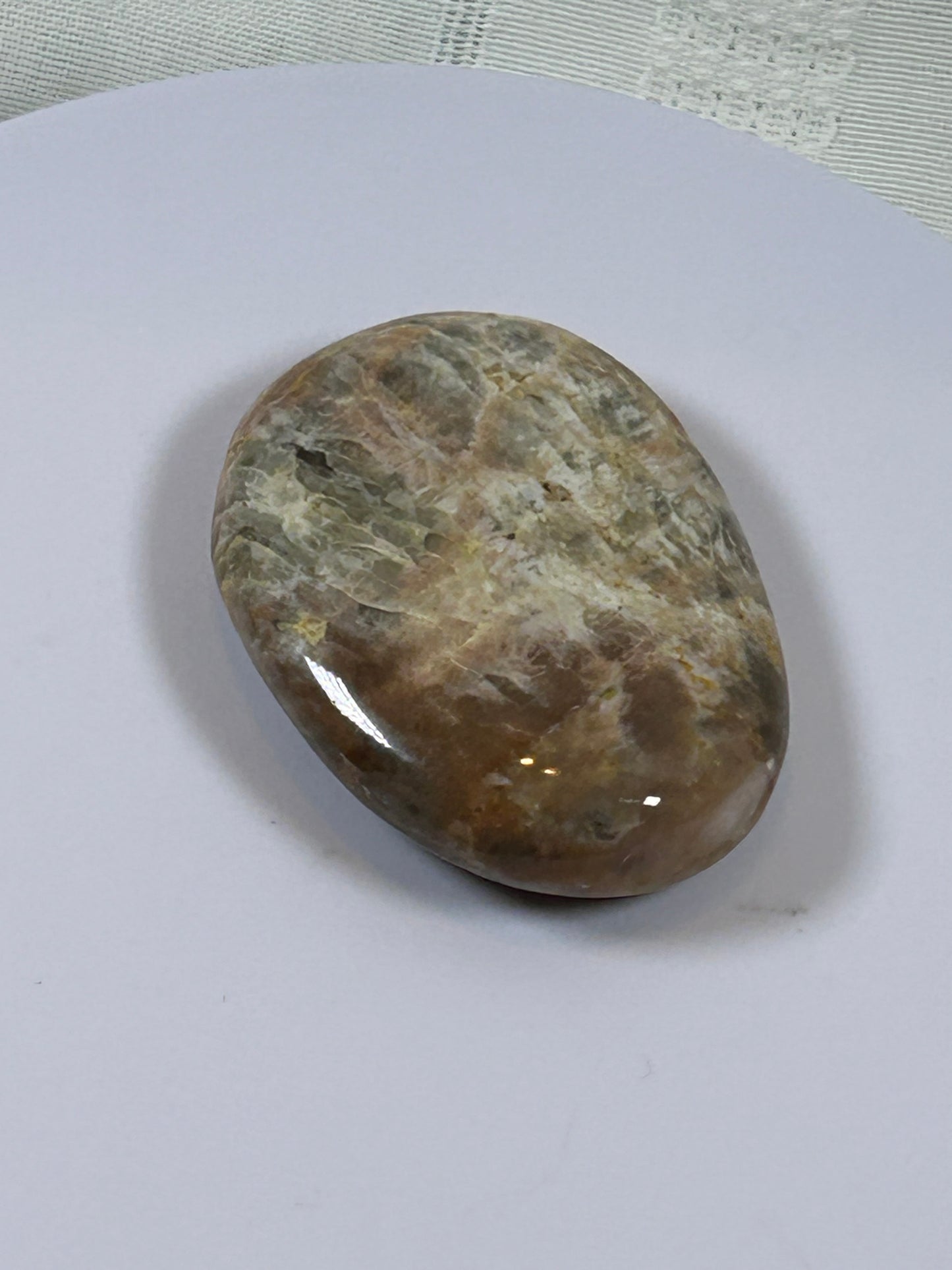 (#113) - BLACK MOONSTONE PALM STONE POLISHED - NEW