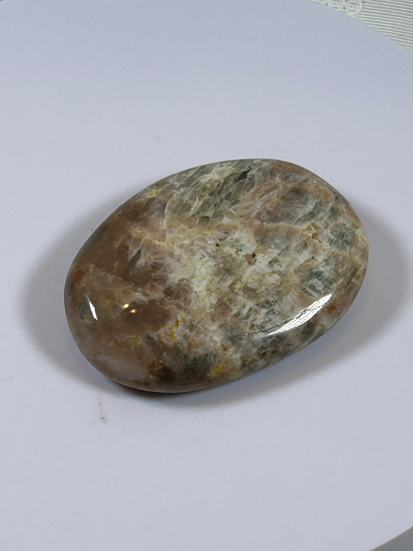 (#113) - BLACK MOONSTONE PALM STONE POLISHED - NEW