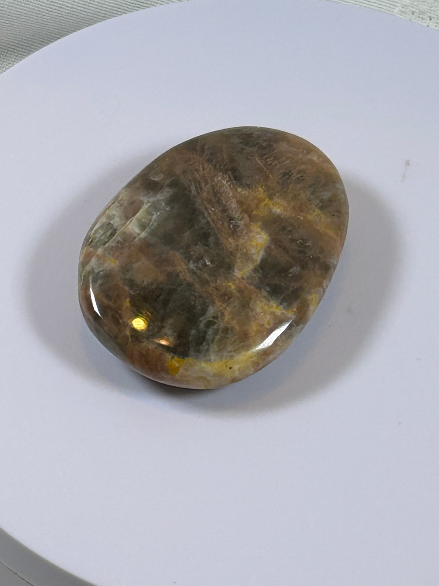 (#113) - BLACK MOONSTONE PALM STONE POLISHED - NEW