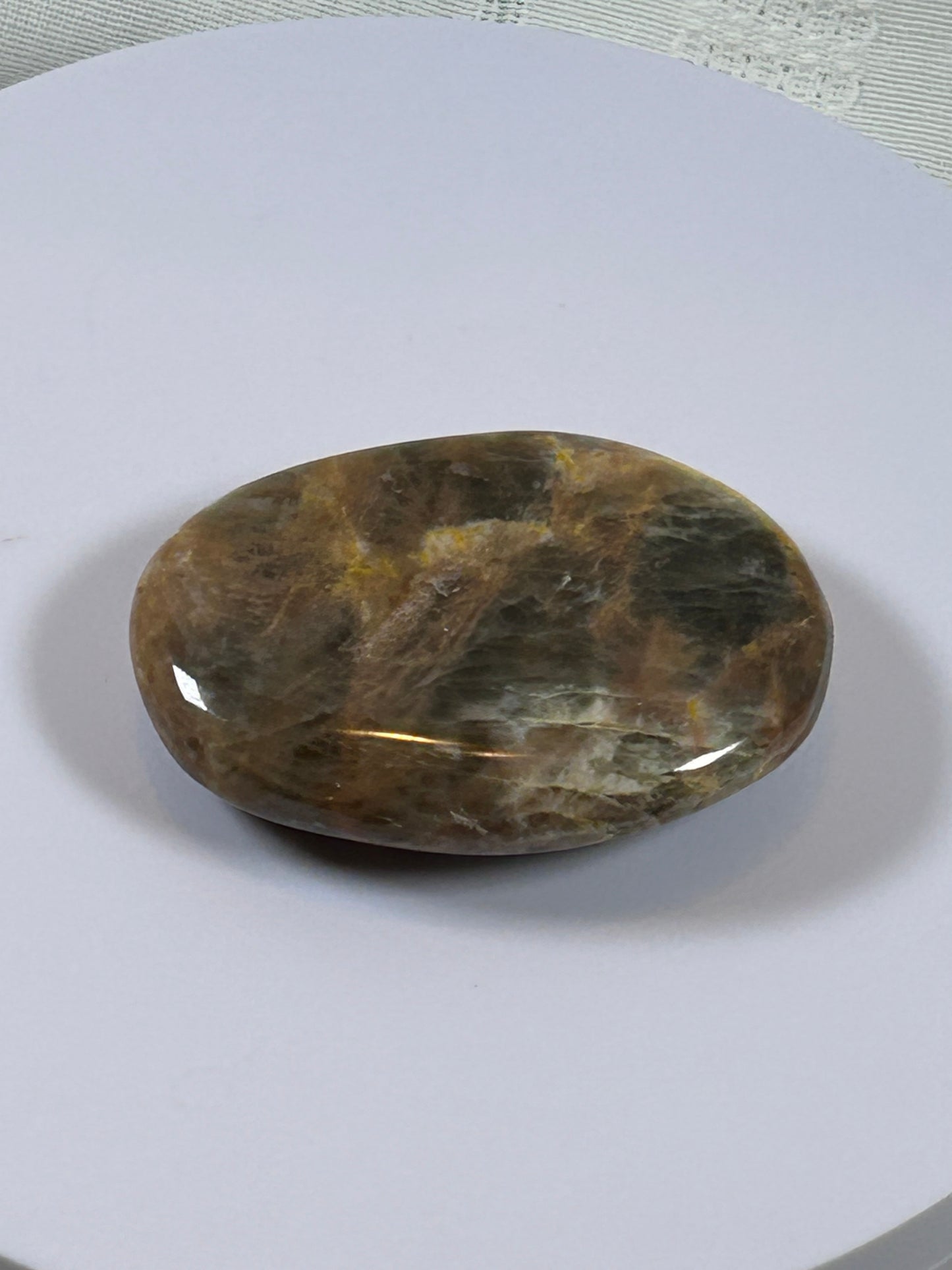 (#113) - BLACK MOONSTONE PALM STONE POLISHED - NEW