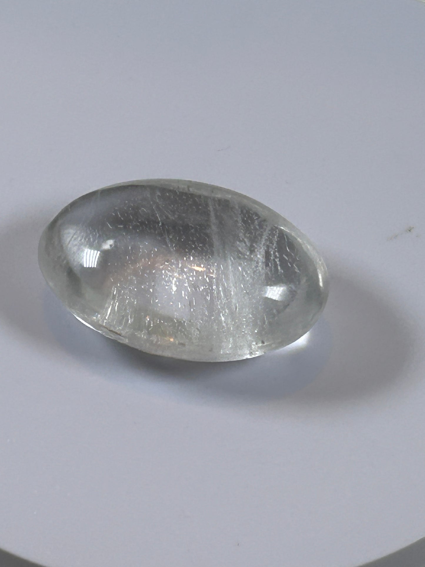 (#114) - CLEAR QUARTZ PALM STONE POLISHED - NEW