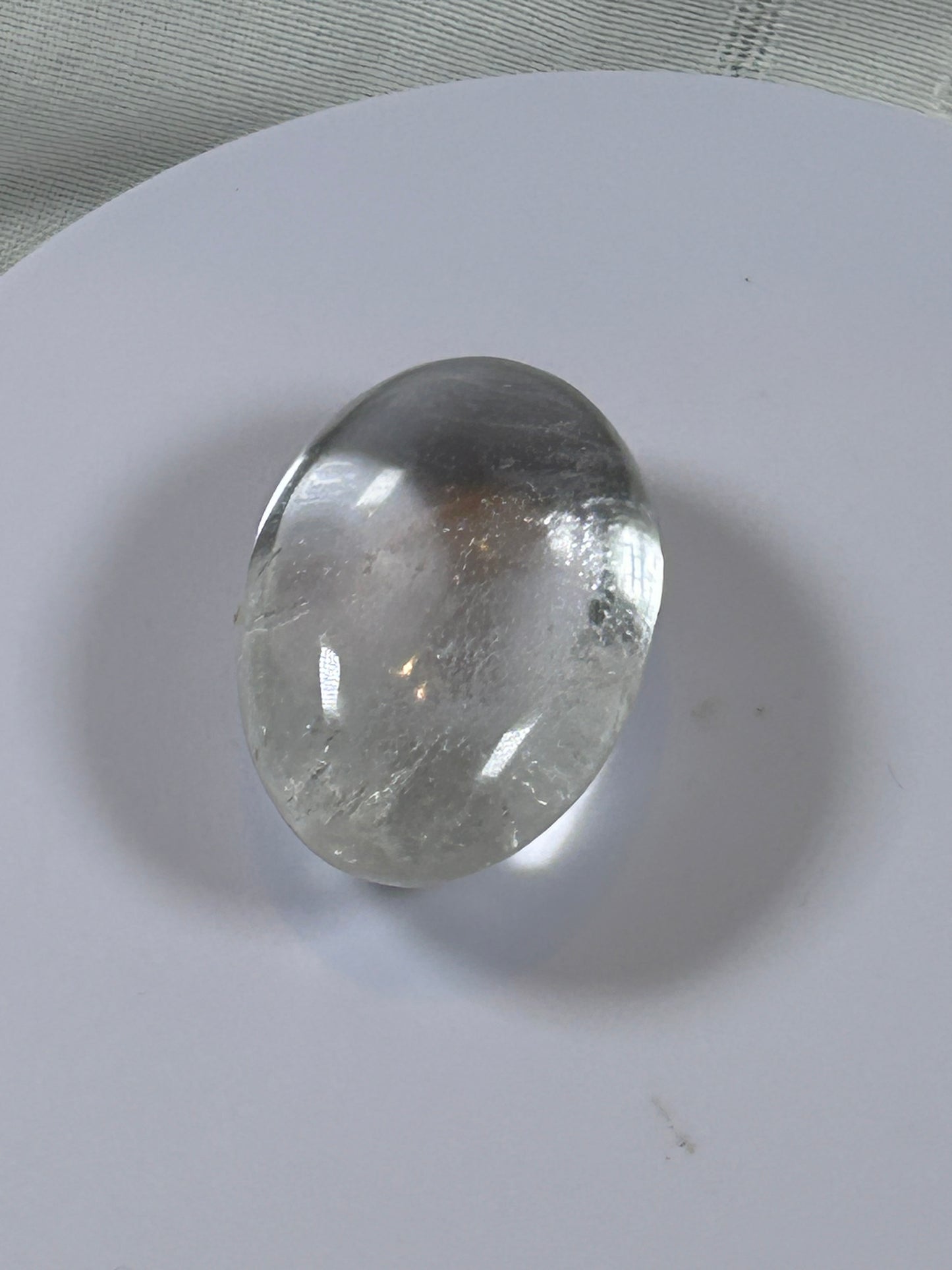 (#114) - CLEAR QUARTZ PALM STONE POLISHED - NEW