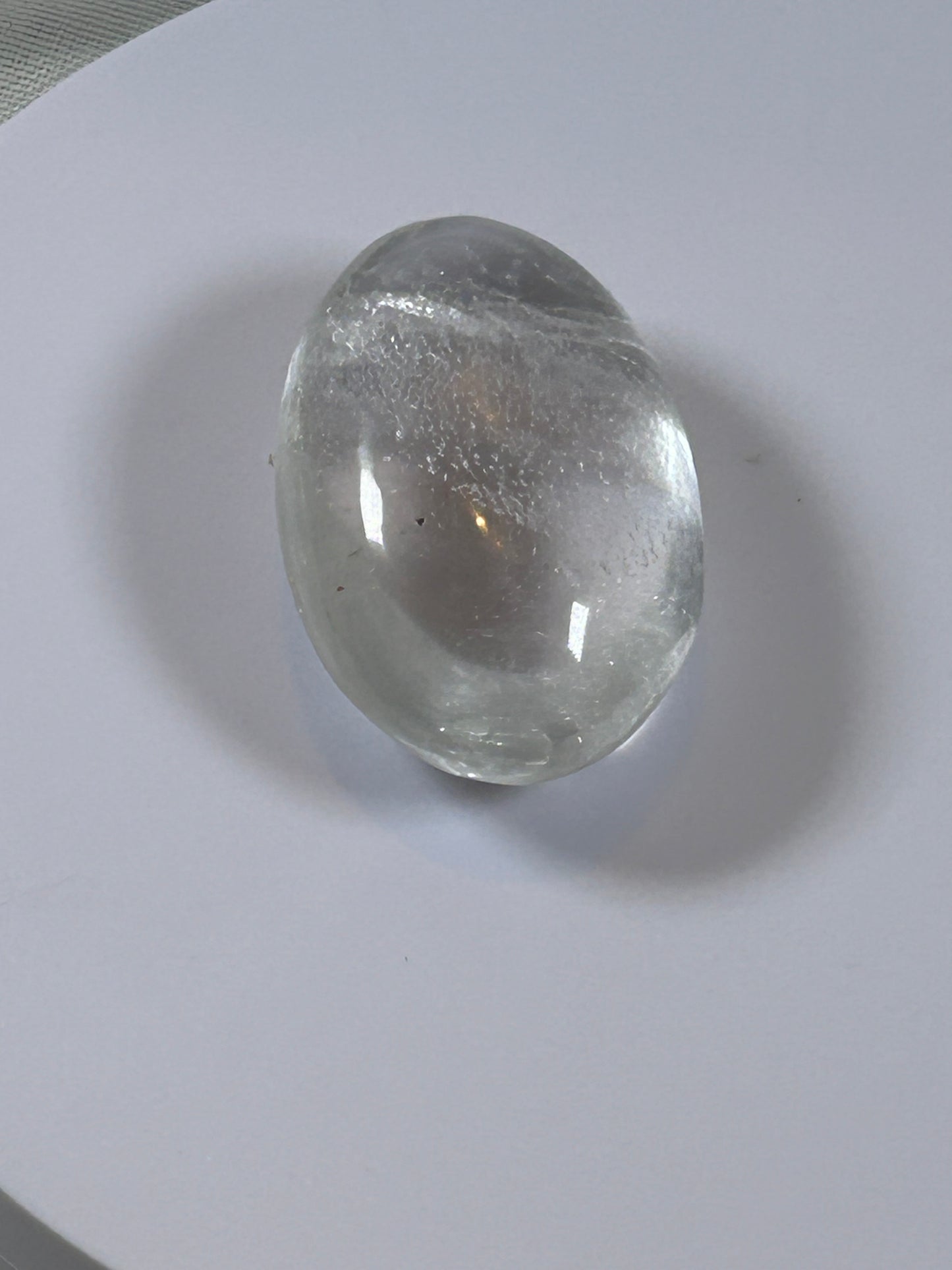 (#114) - CLEAR QUARTZ PALM STONE POLISHED - NEW