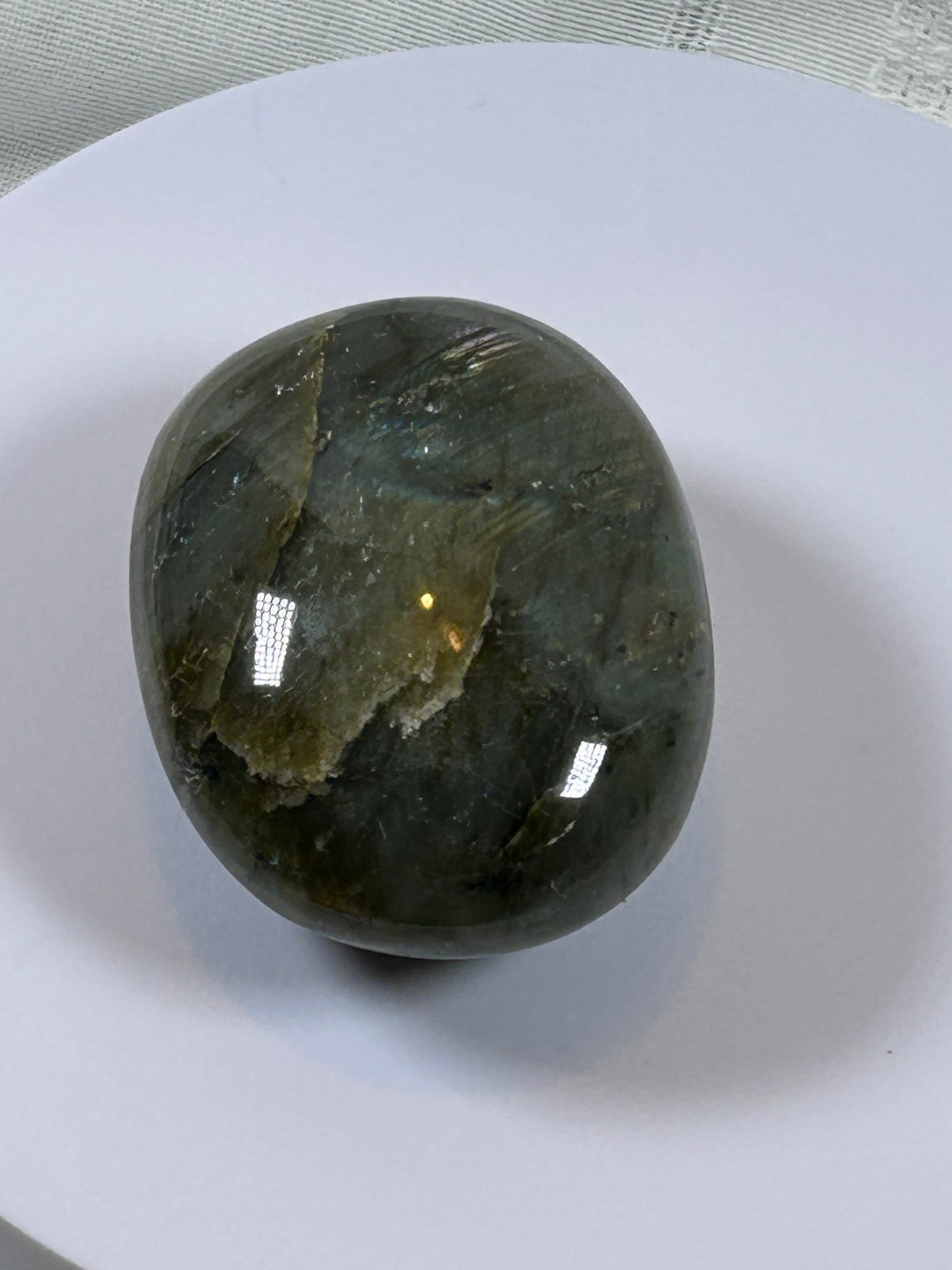 (#118) - LABRADORITE PALM STONE POLISHED - NEW