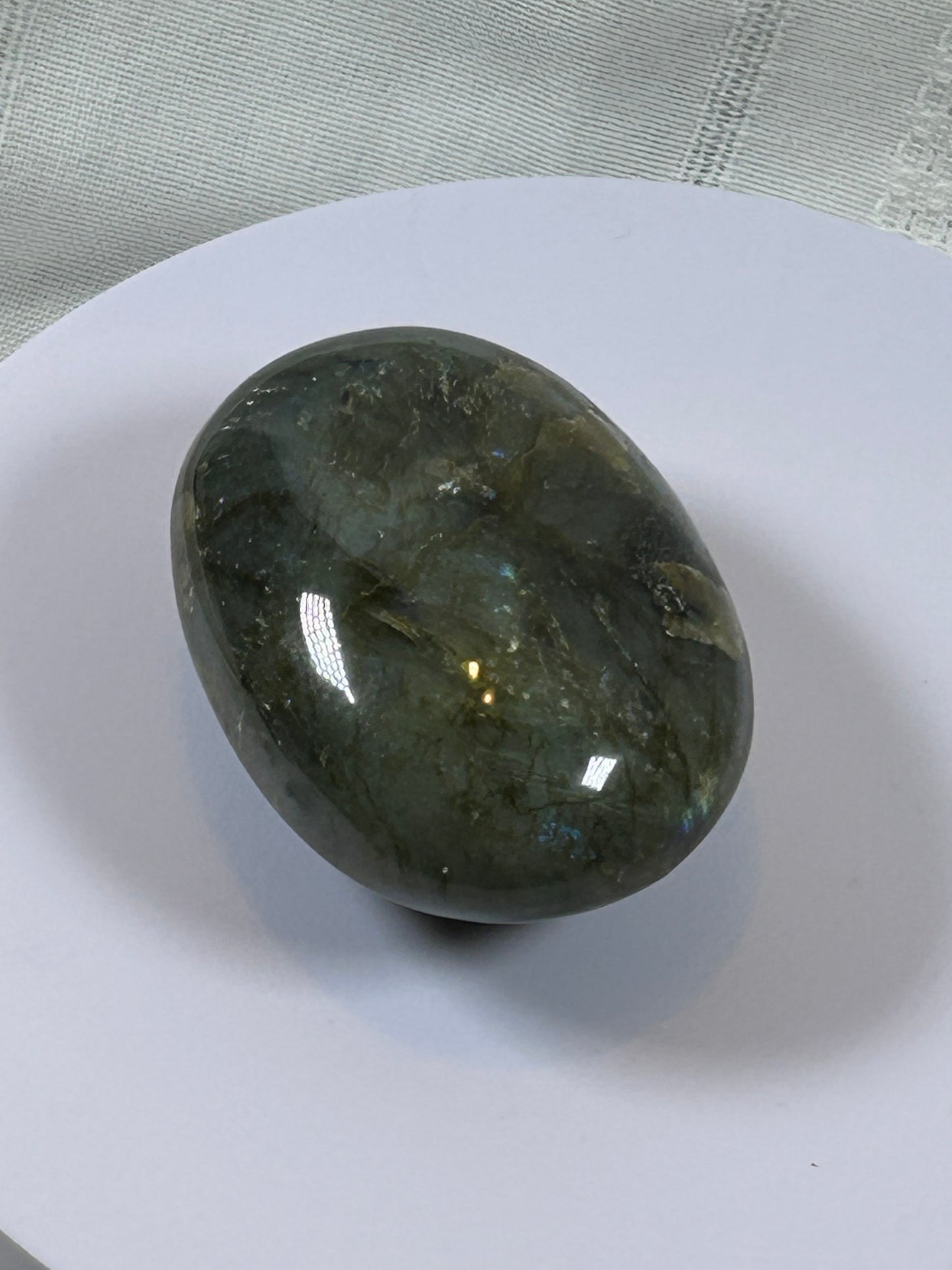 (#118) - LABRADORITE PALM STONE POLISHED - NEW