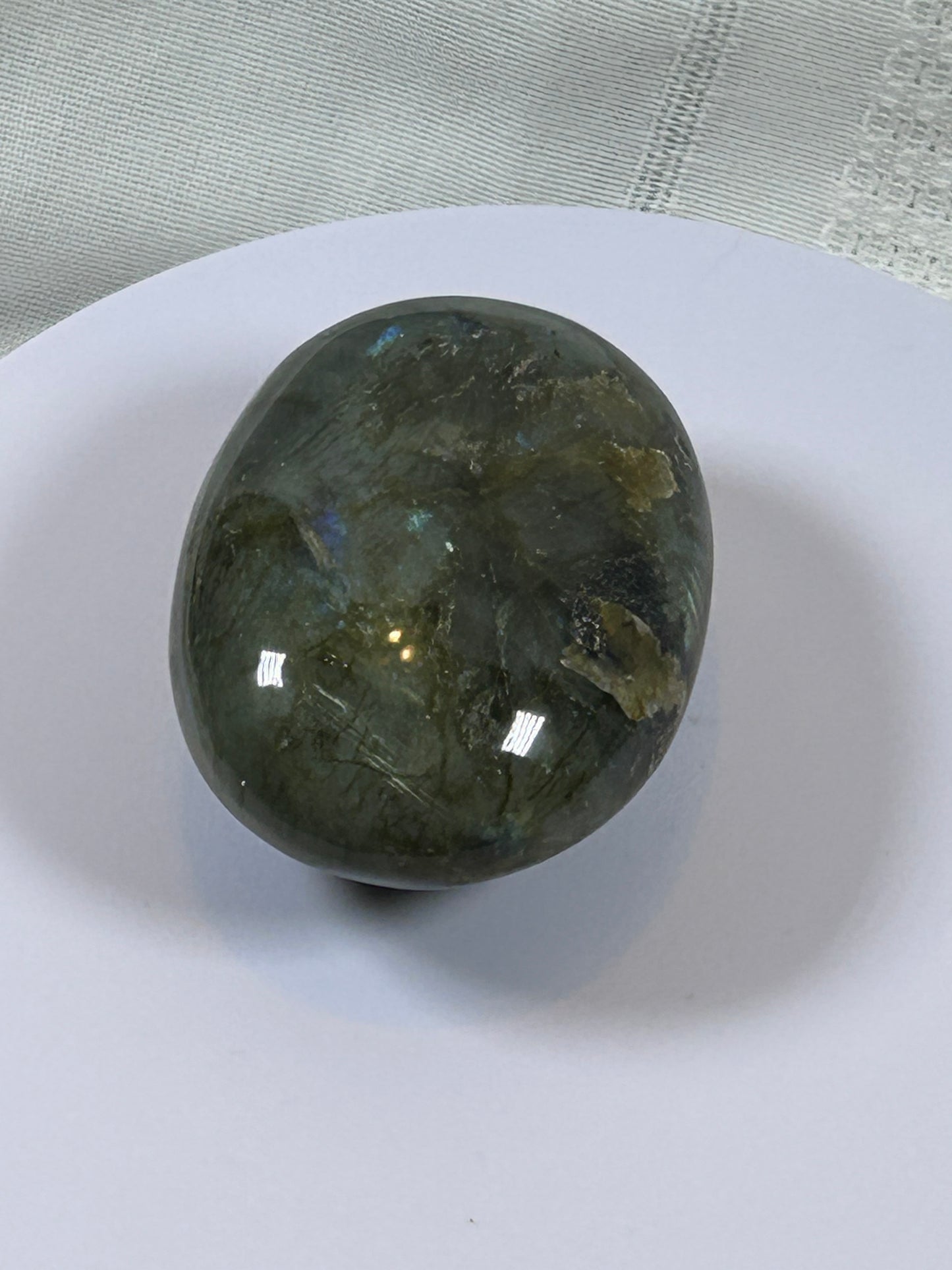 (#118) - LABRADORITE PALM STONE POLISHED - NEW