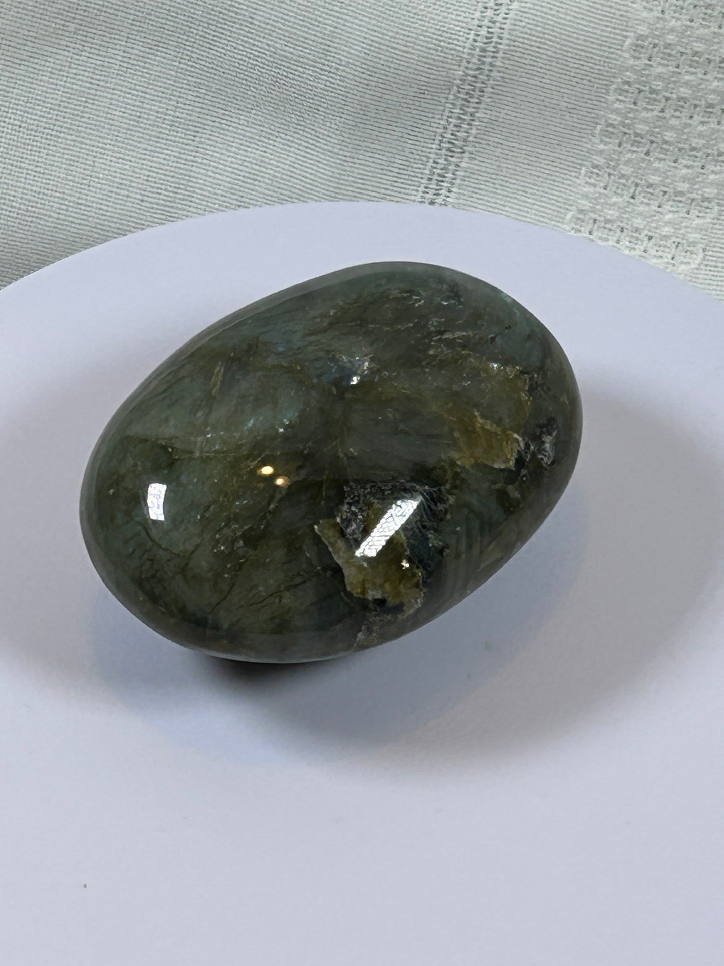 (#118) - LABRADORITE PALM STONE POLISHED - NEW
