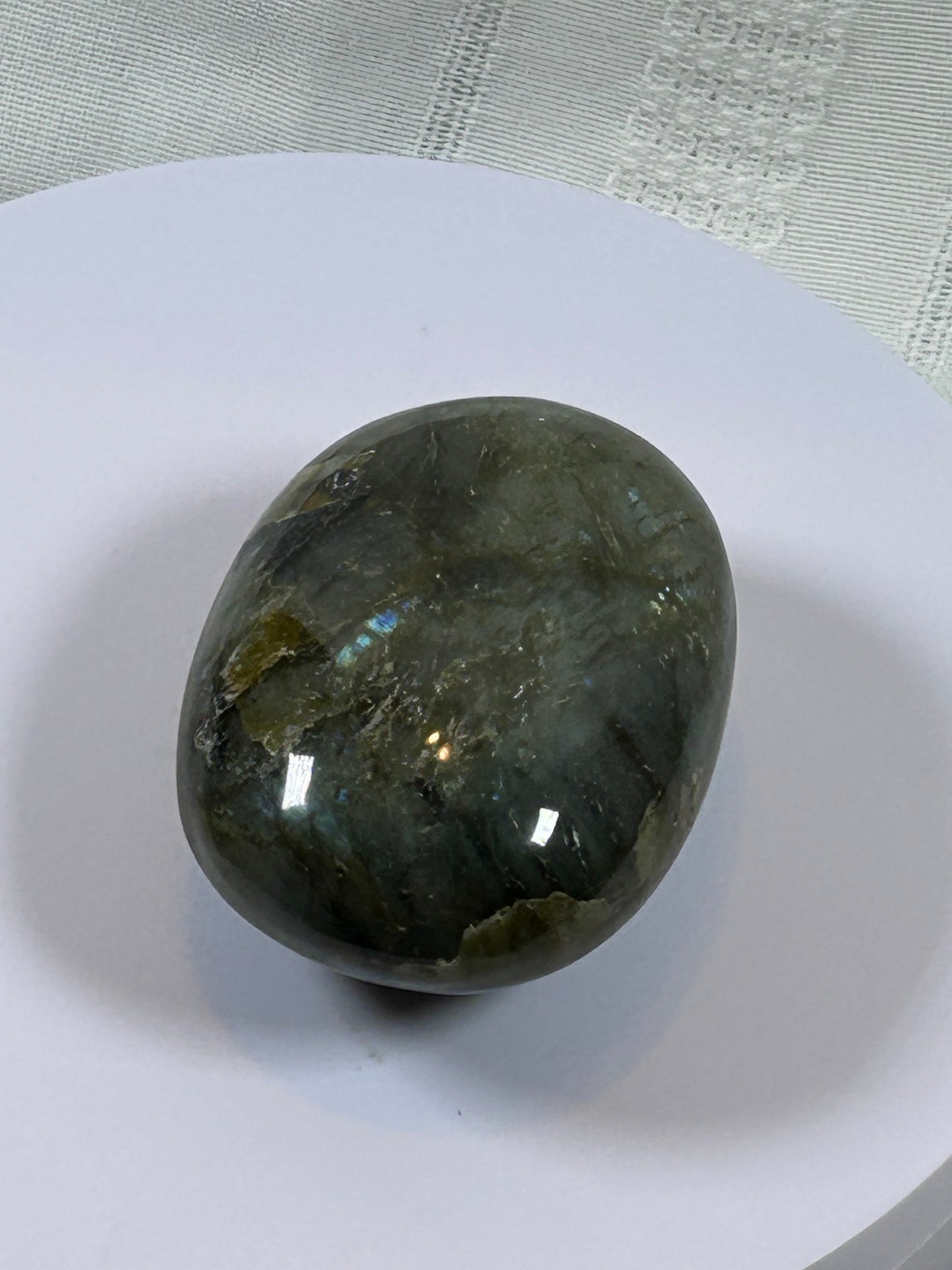 (#118) - LABRADORITE PALM STONE POLISHED - NEW