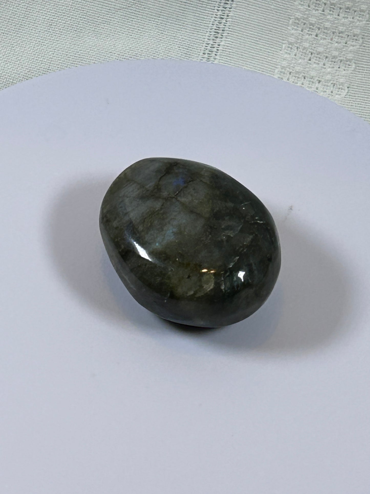 (#119) - LABRADORITE PALM STONE POLISHED - NEW