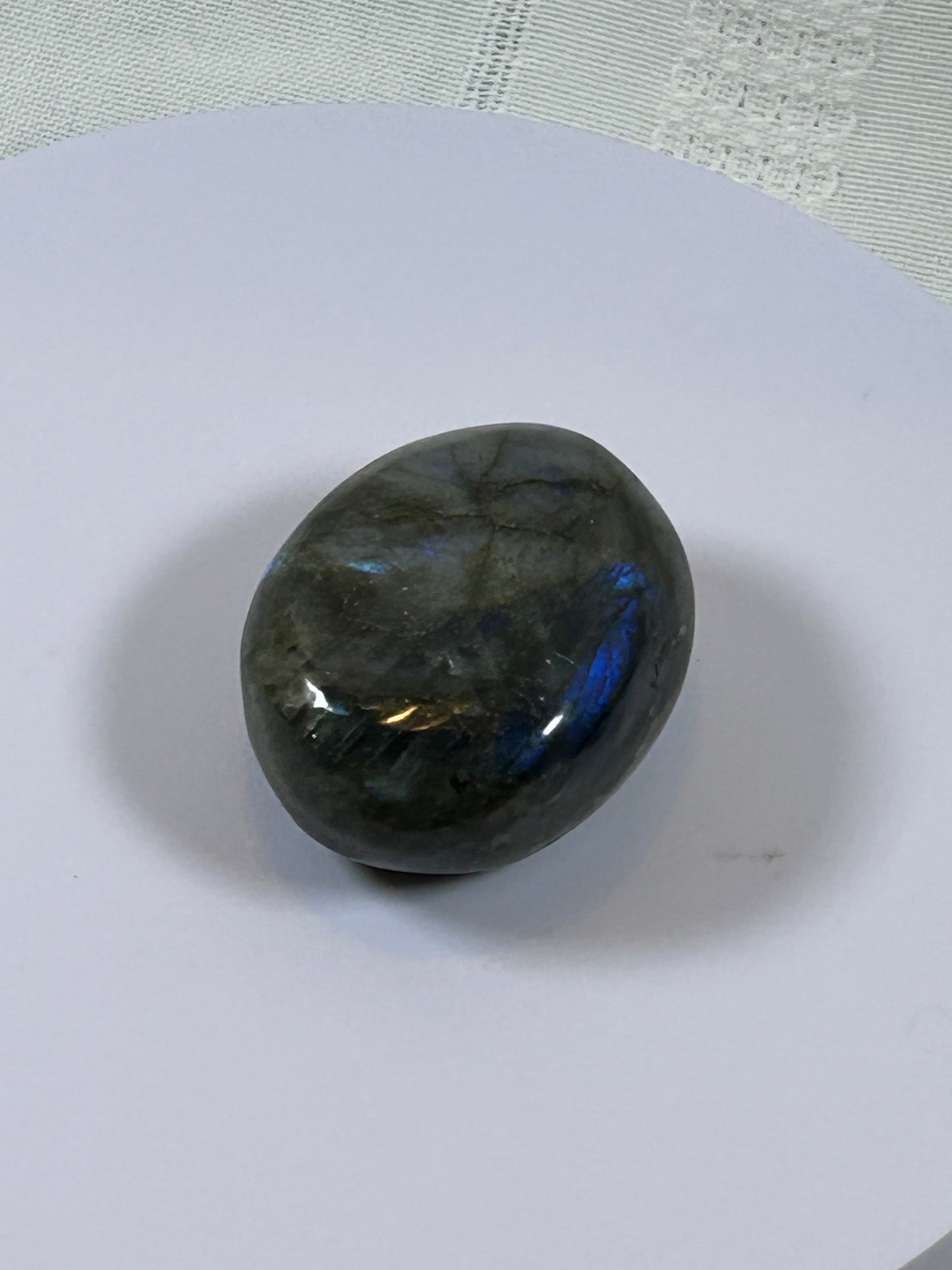 (#119) - LABRADORITE PALM STONE POLISHED - NEW
