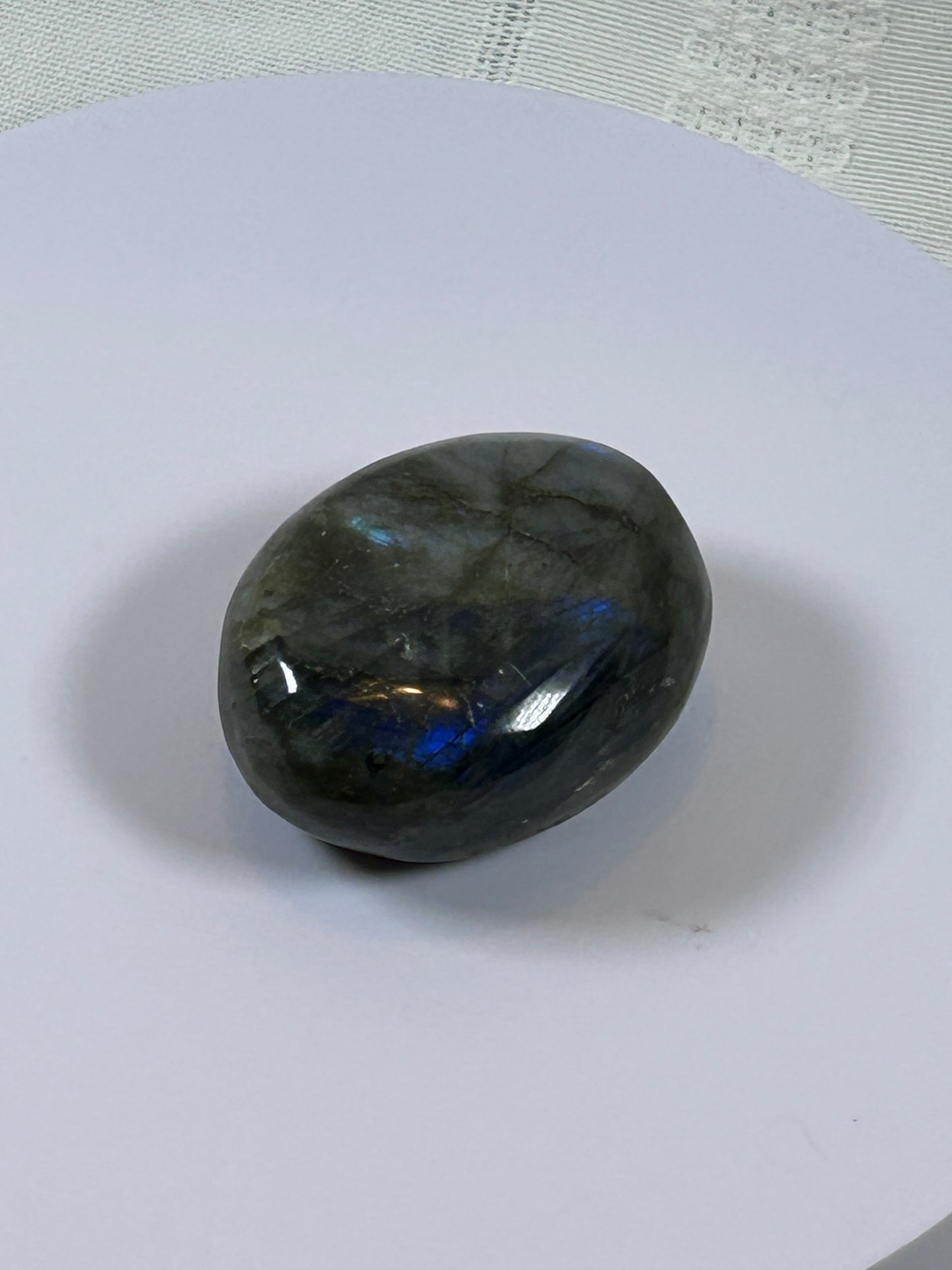 (#119) - LABRADORITE PALM STONE POLISHED - NEW