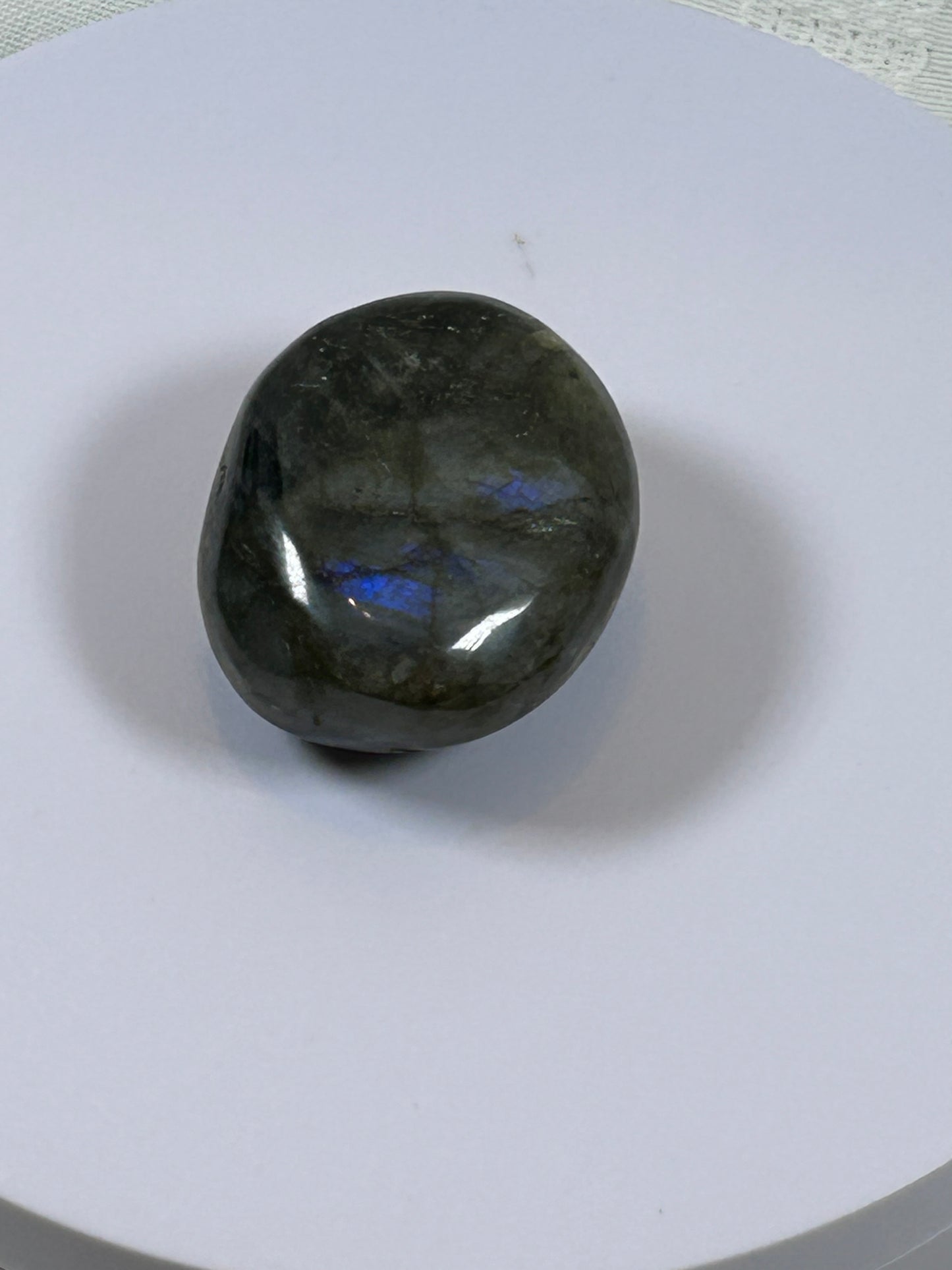 (#119) - LABRADORITE PALM STONE POLISHED - NEW