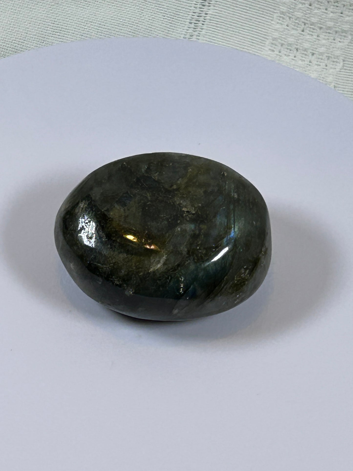 (#119) - LABRADORITE PALM STONE POLISHED - NEW