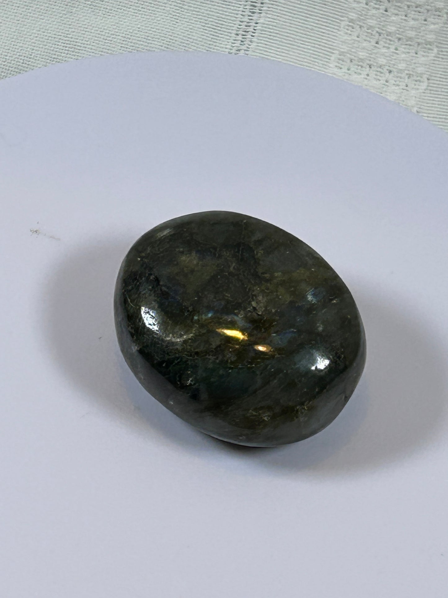 (#119) - LABRADORITE PALM STONE POLISHED - NEW