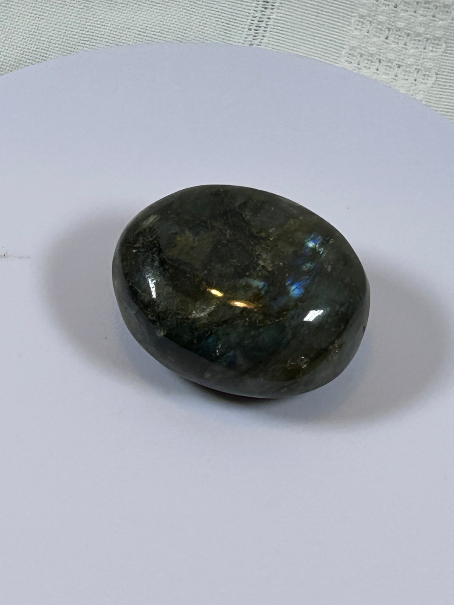 (#119) - LABRADORITE PALM STONE POLISHED - NEW