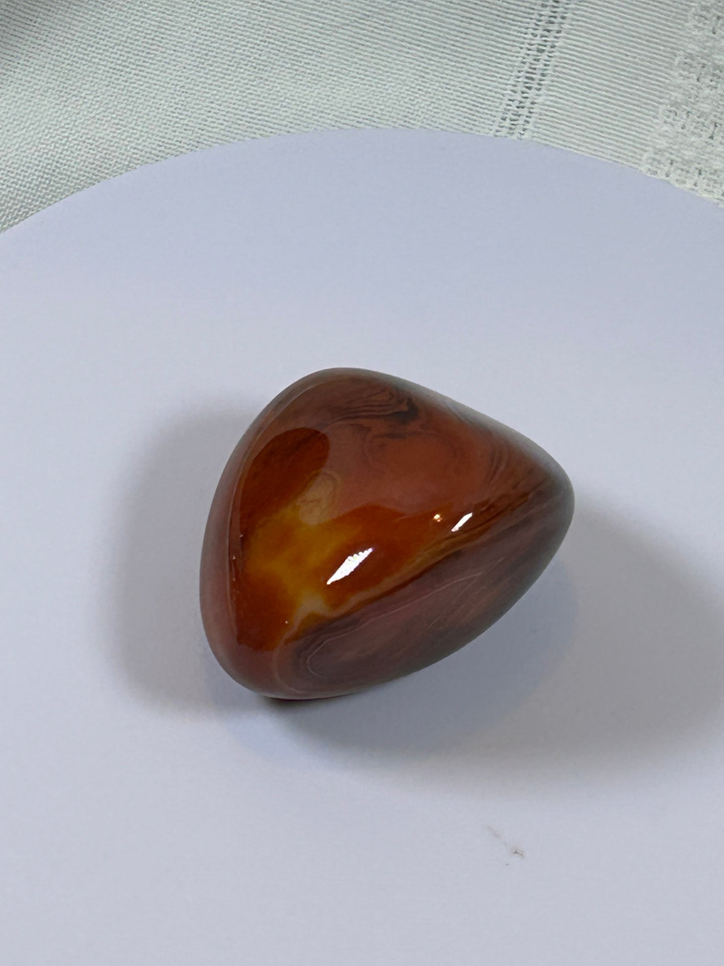 (#115) - CARNELIAN PALM STONE POLISHED - NEW