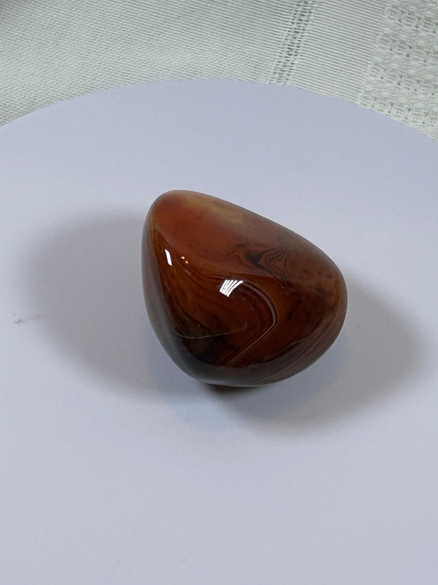 (#115) - CARNELIAN PALM STONE POLISHED - NEW