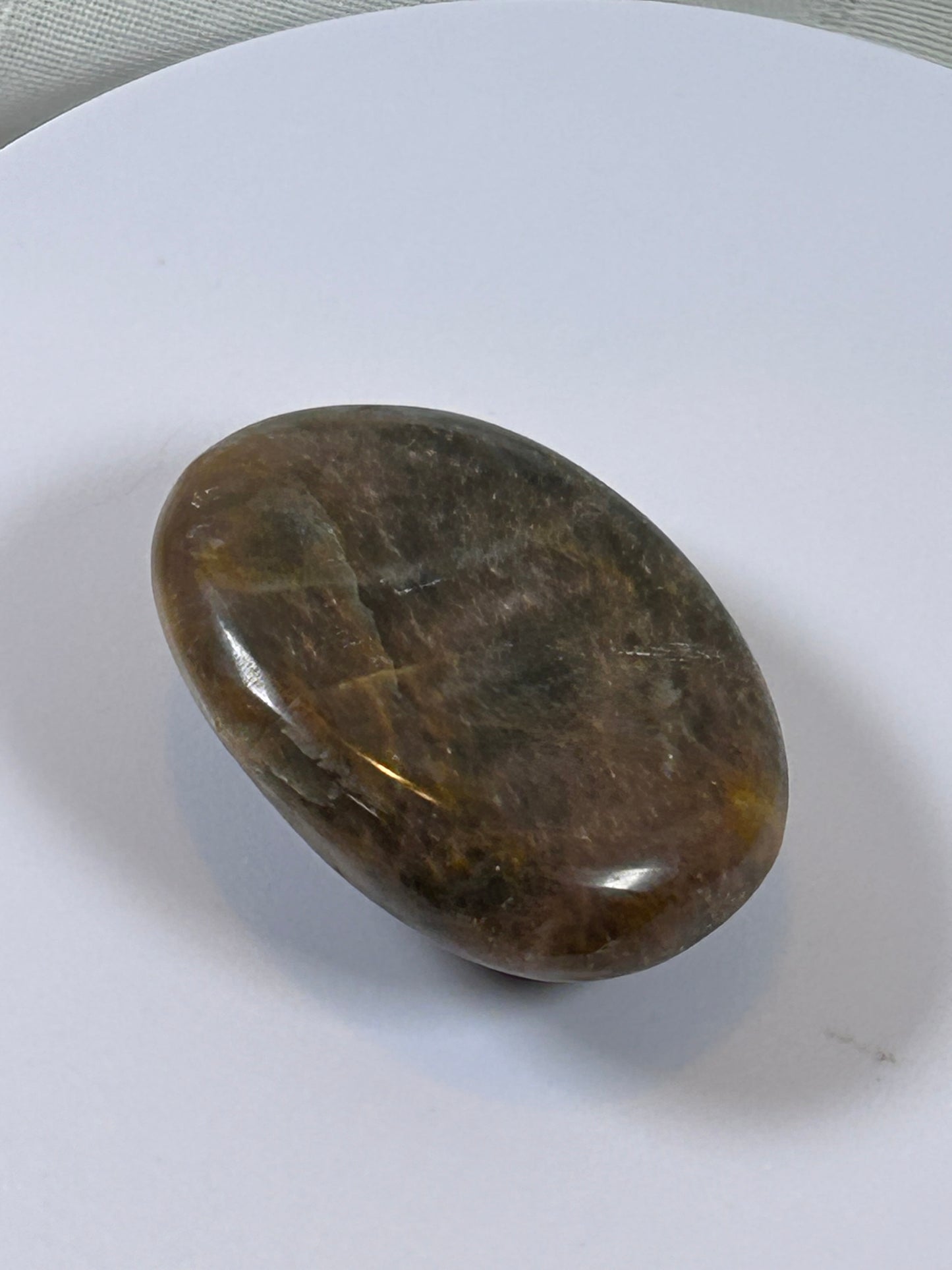 (#116) - BLACK MOONSTONE PALM STONE POLISHED - NEW