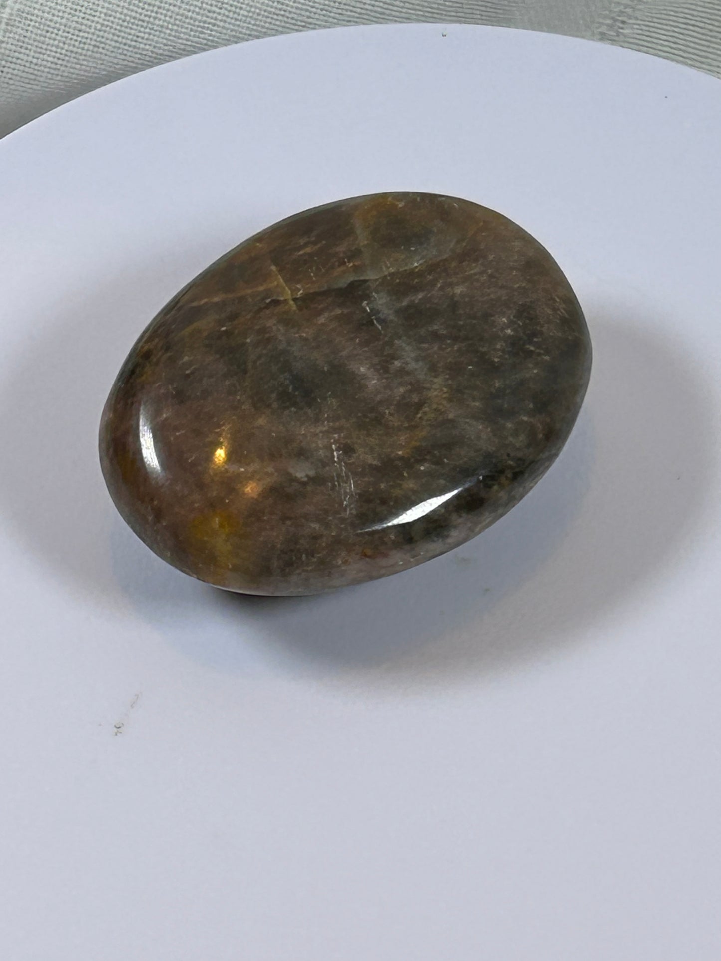 (#116) - BLACK MOONSTONE PALM STONE POLISHED - NEW