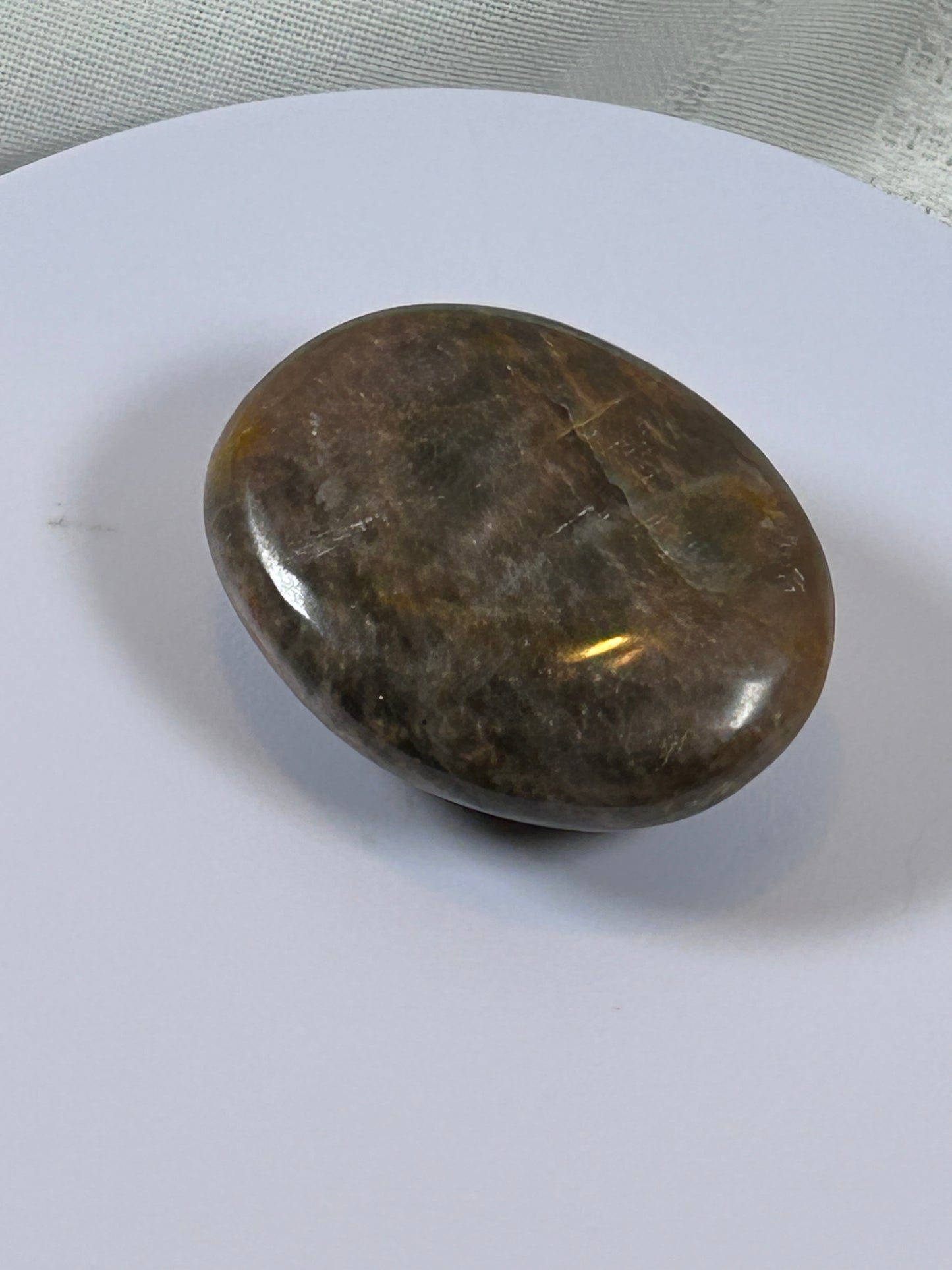 (#116) - BLACK MOONSTONE PALM STONE POLISHED - NEW