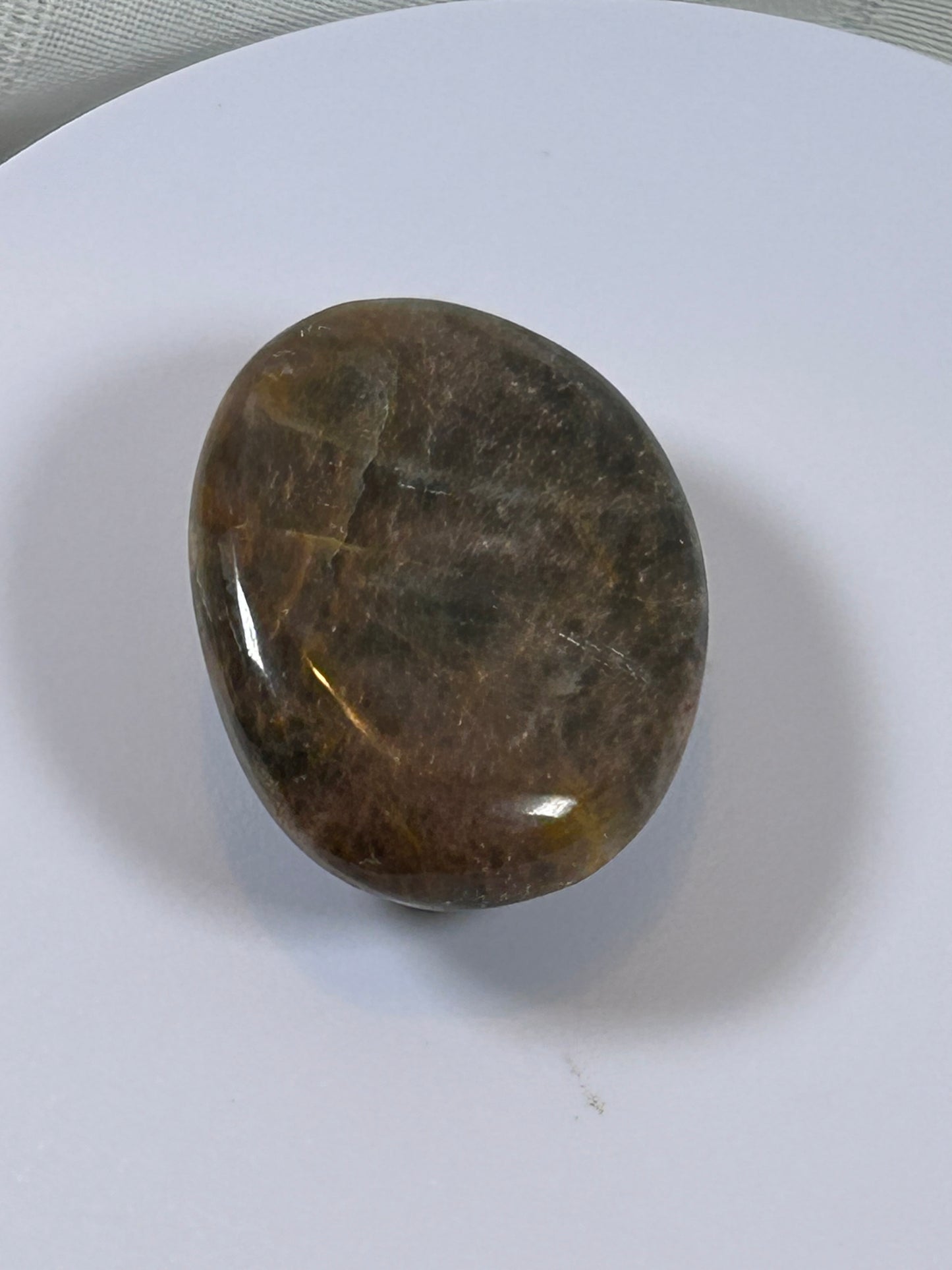 (#116) - BLACK MOONSTONE PALM STONE POLISHED - NEW