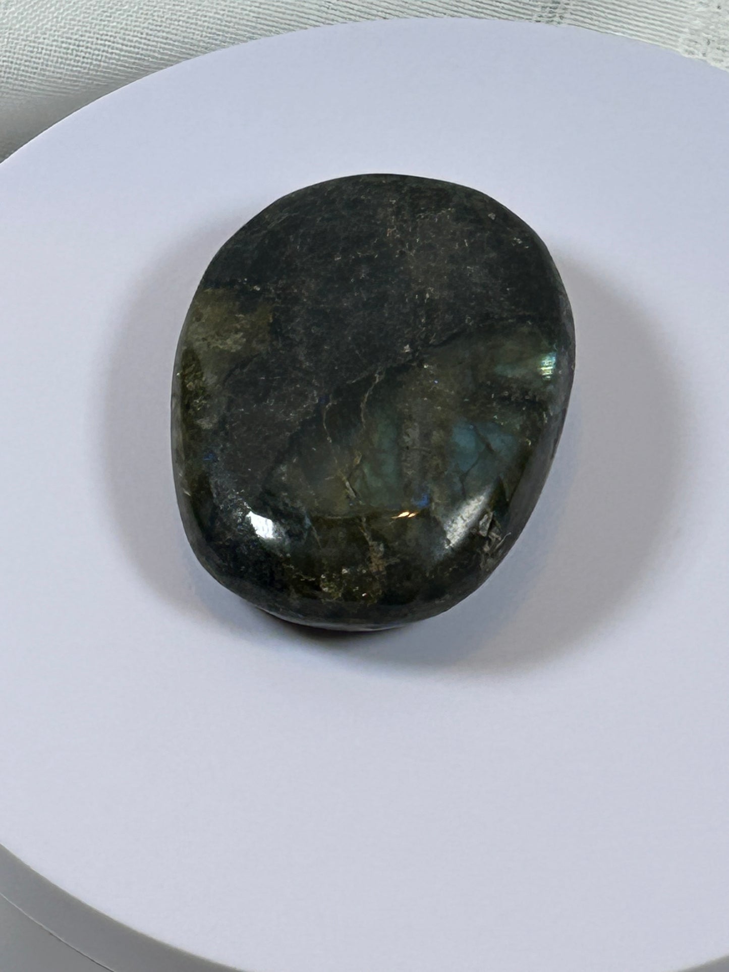 (#117) - LABRADORITE PALM STONE POLISHED - NEW