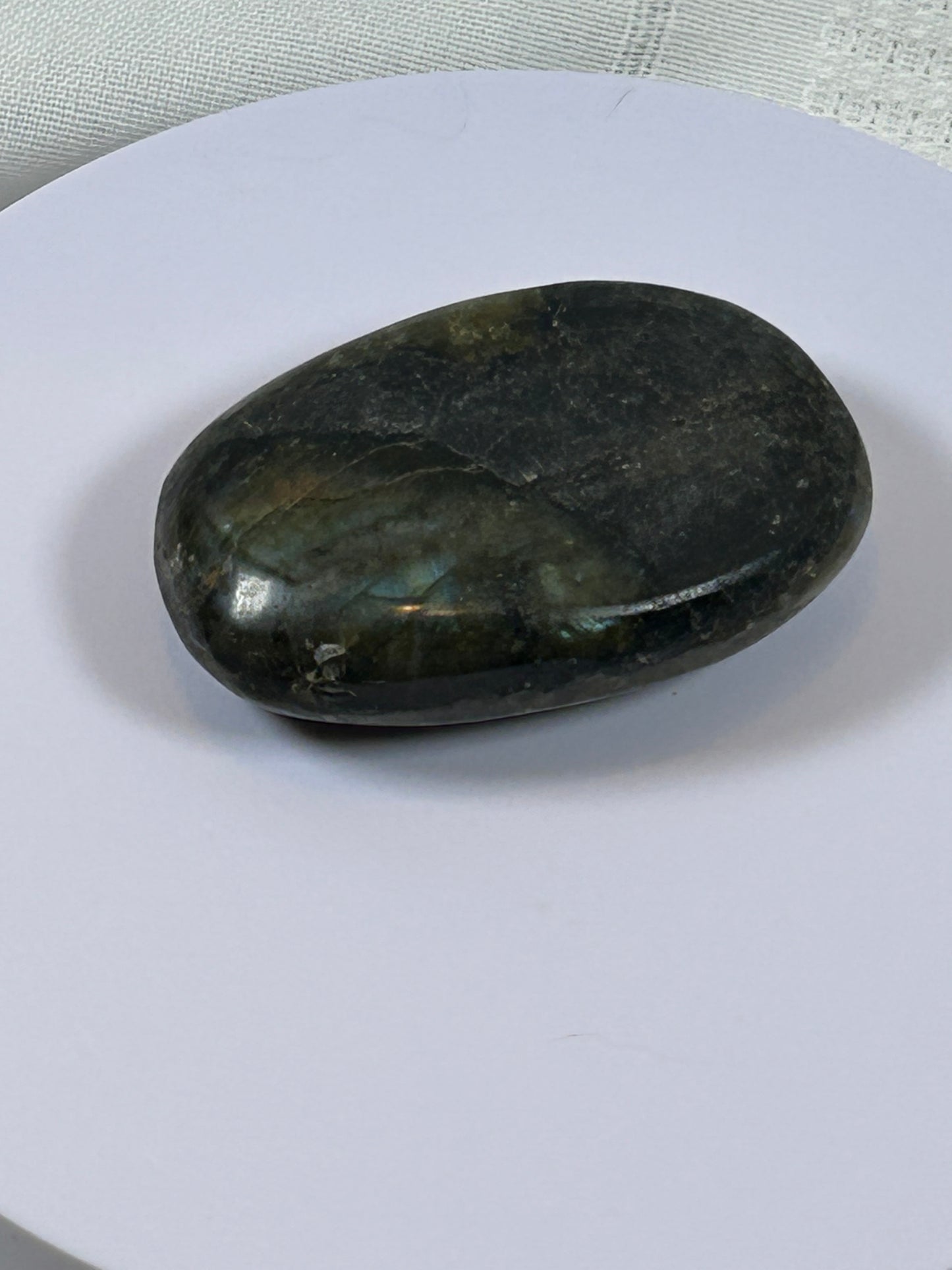 (#117) - LABRADORITE PALM STONE POLISHED - NEW