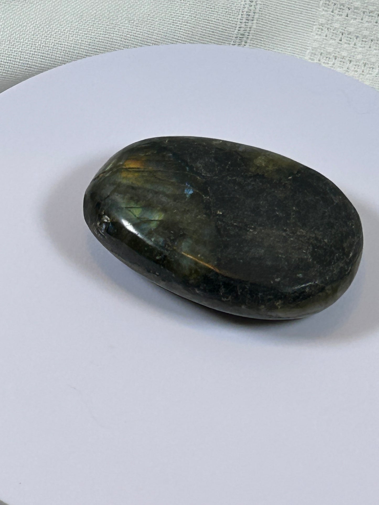 (#117) - LABRADORITE PALM STONE POLISHED - NEW