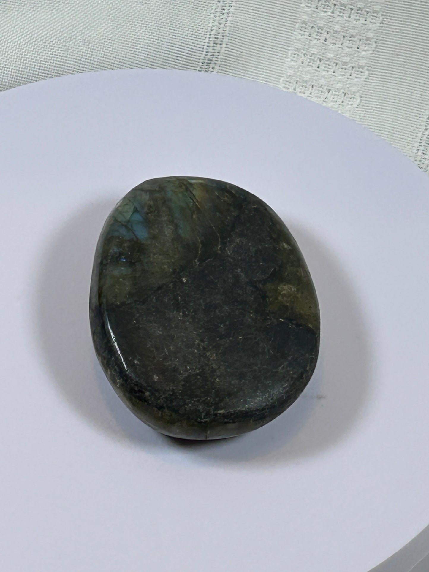 (#117) - LABRADORITE PALM STONE POLISHED - NEW