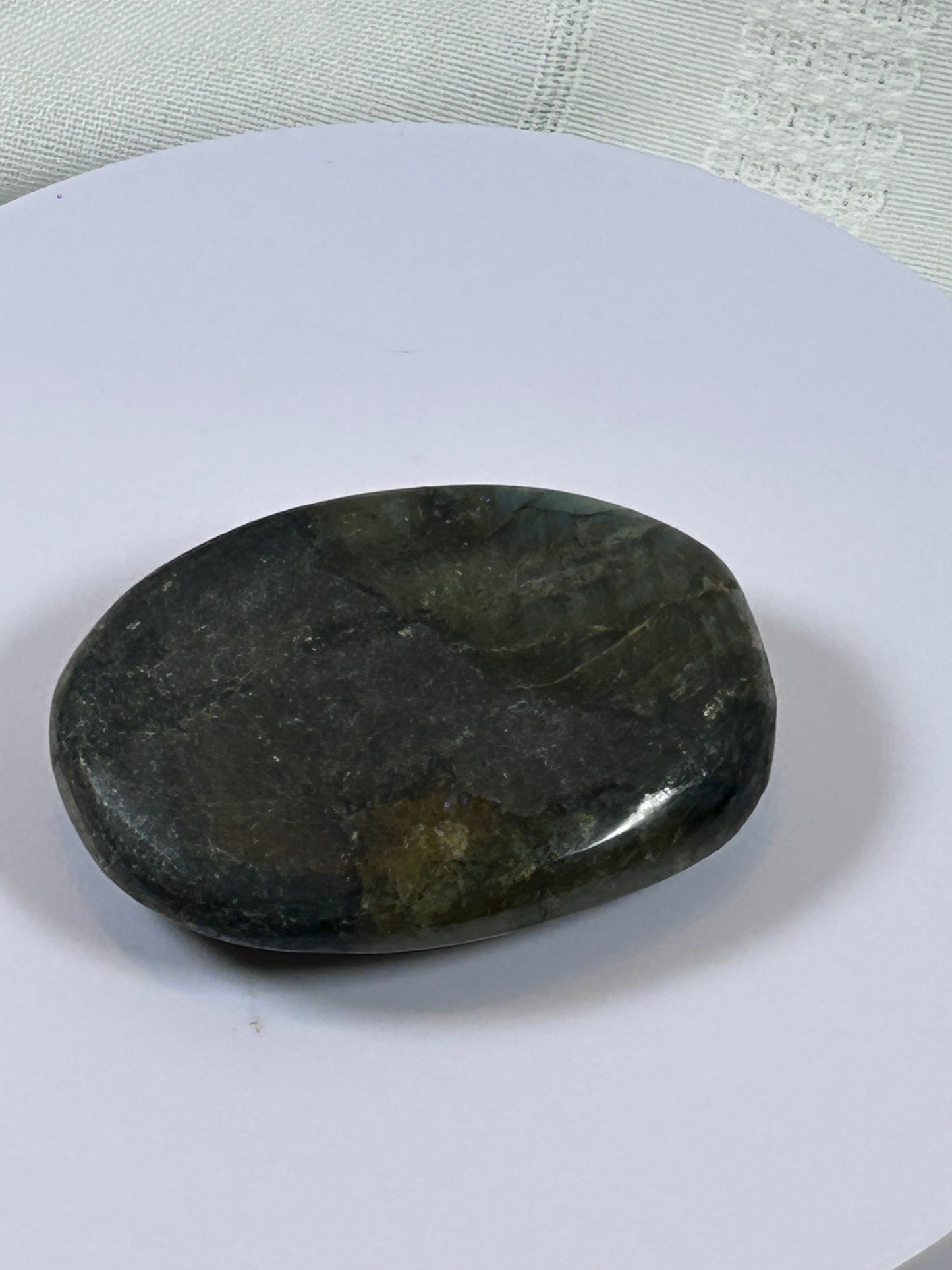 (#117) - LABRADORITE PALM STONE POLISHED - NEW