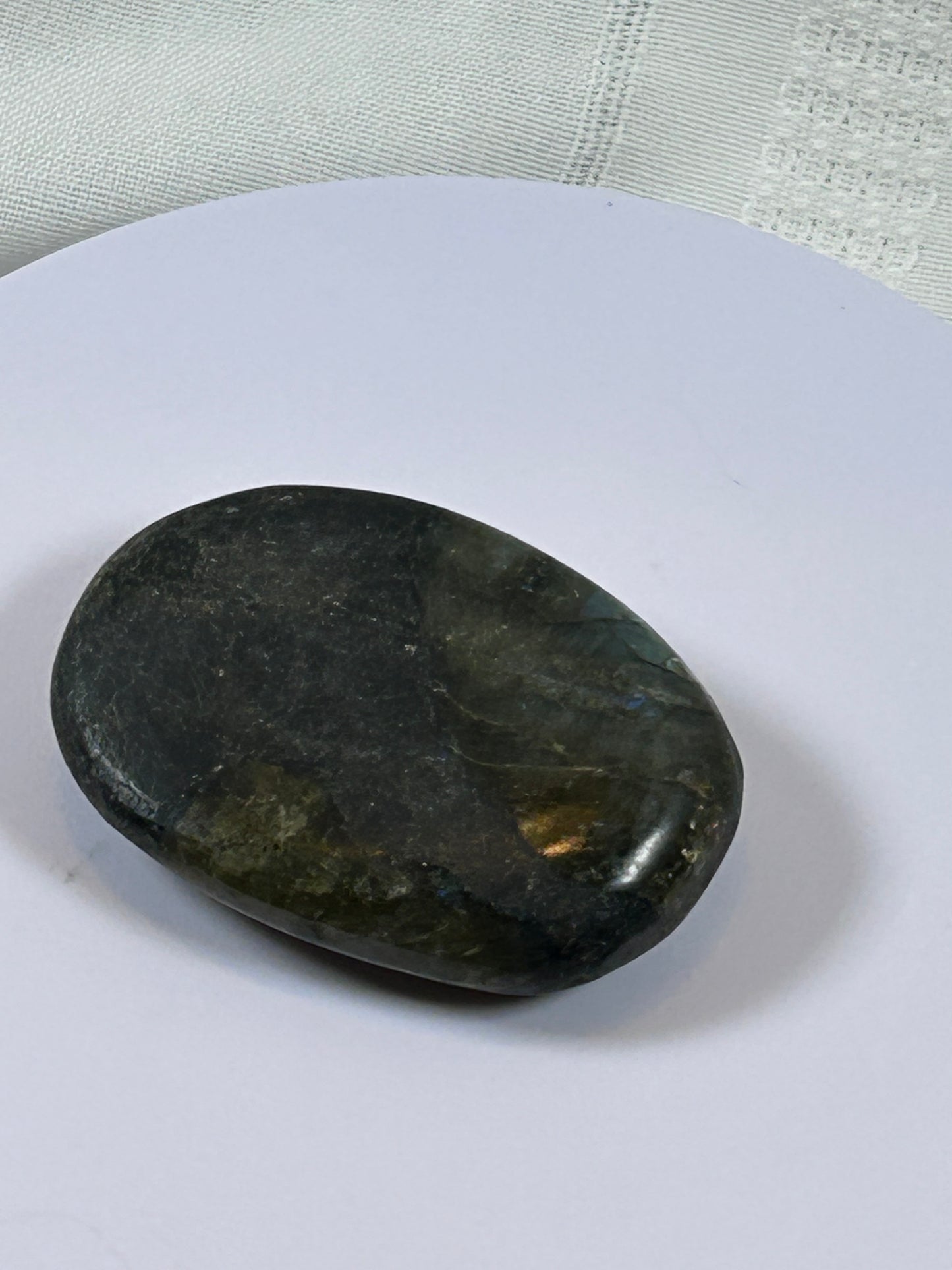 (#117) - LABRADORITE PALM STONE POLISHED - NEW