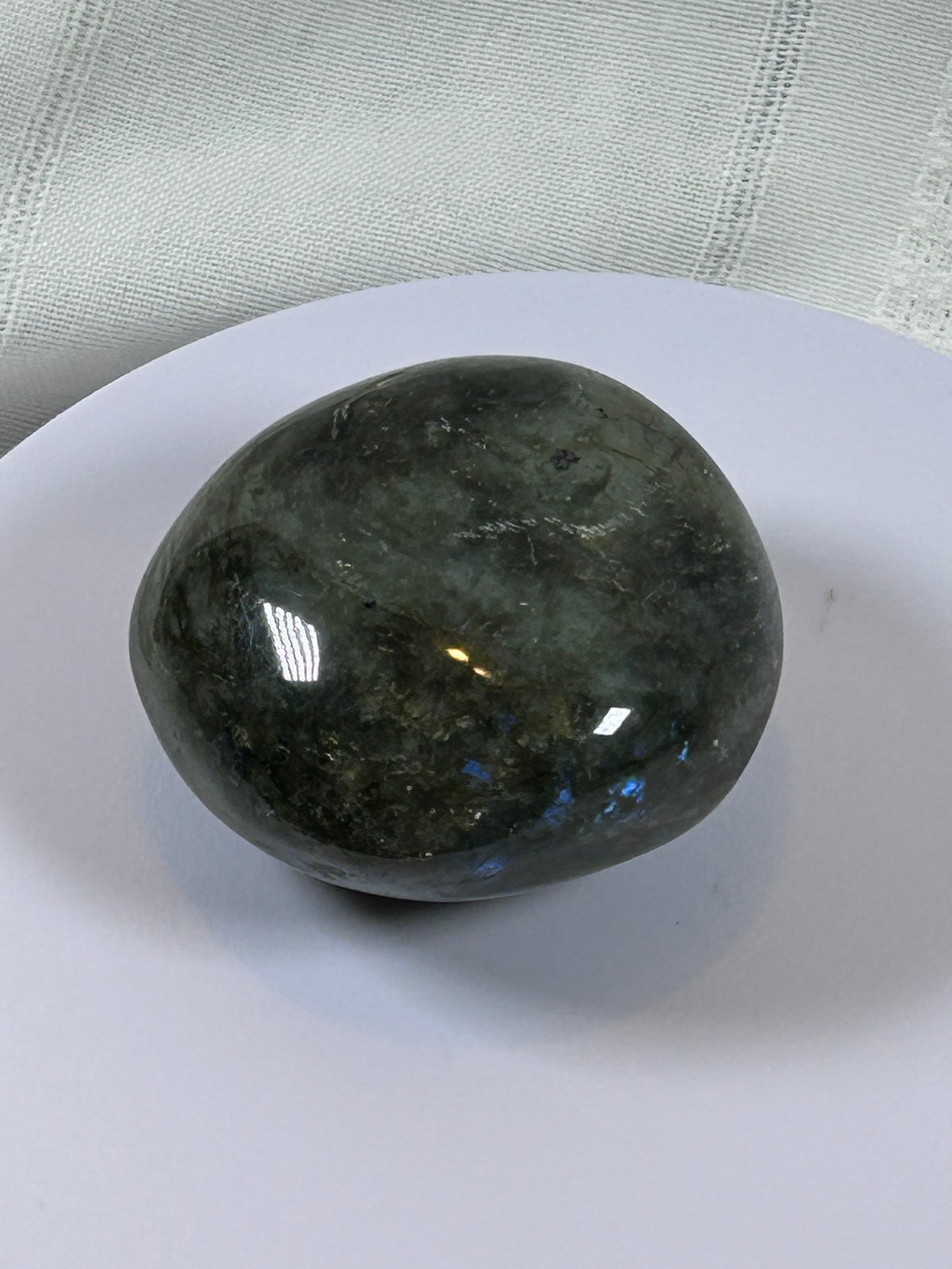 (#120) - LABRADORITE PALM STONE POLISHED - NEW