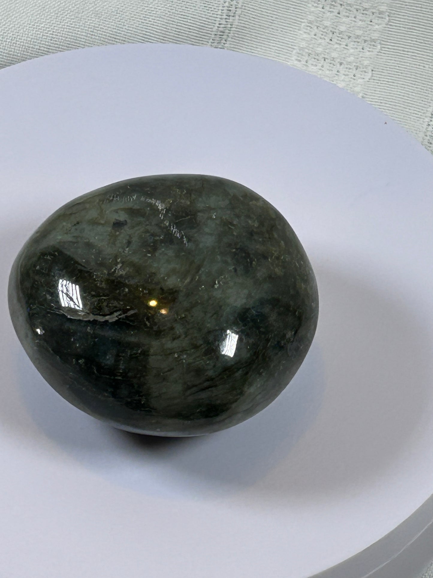 (#120) - LABRADORITE PALM STONE POLISHED - NEW