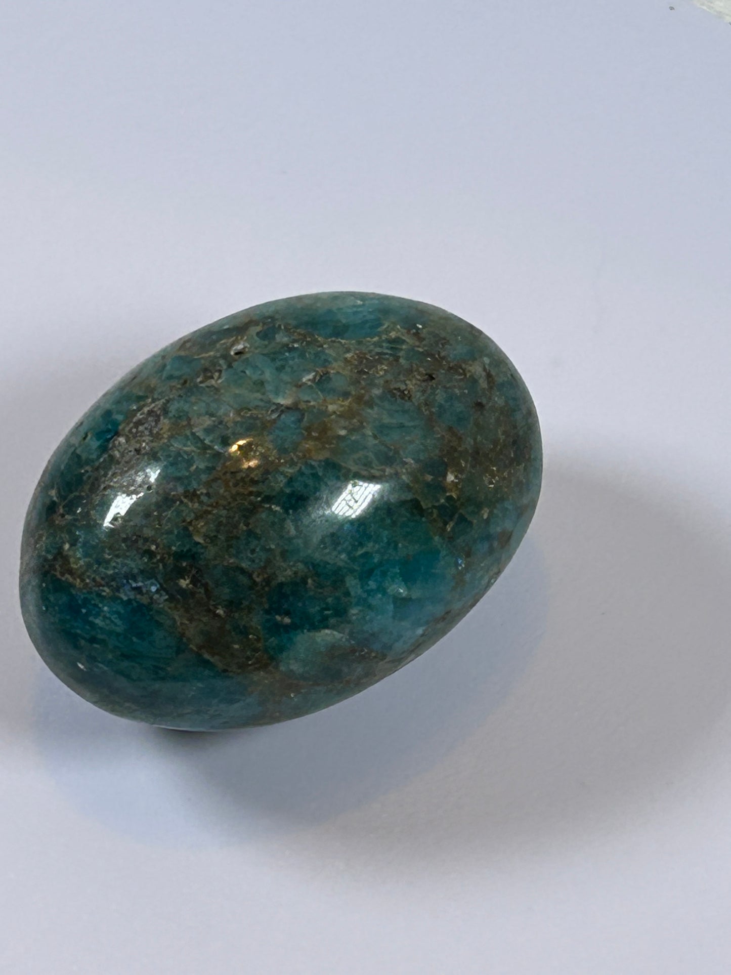 (#121) - BLUE APATITE PALM STONE POLISHED - NEW