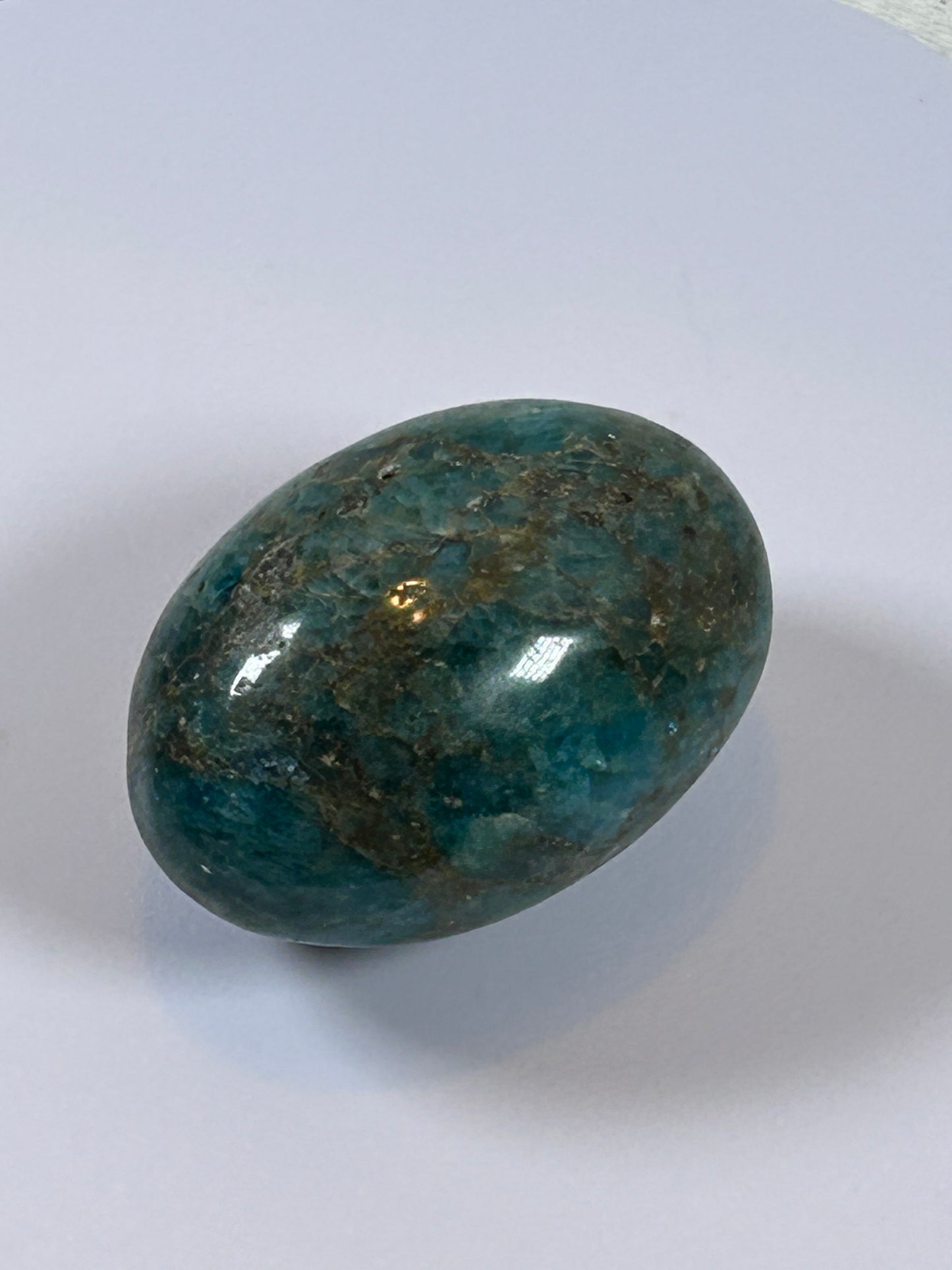 (#121) - BLUE APATITE PALM STONE POLISHED - NEW