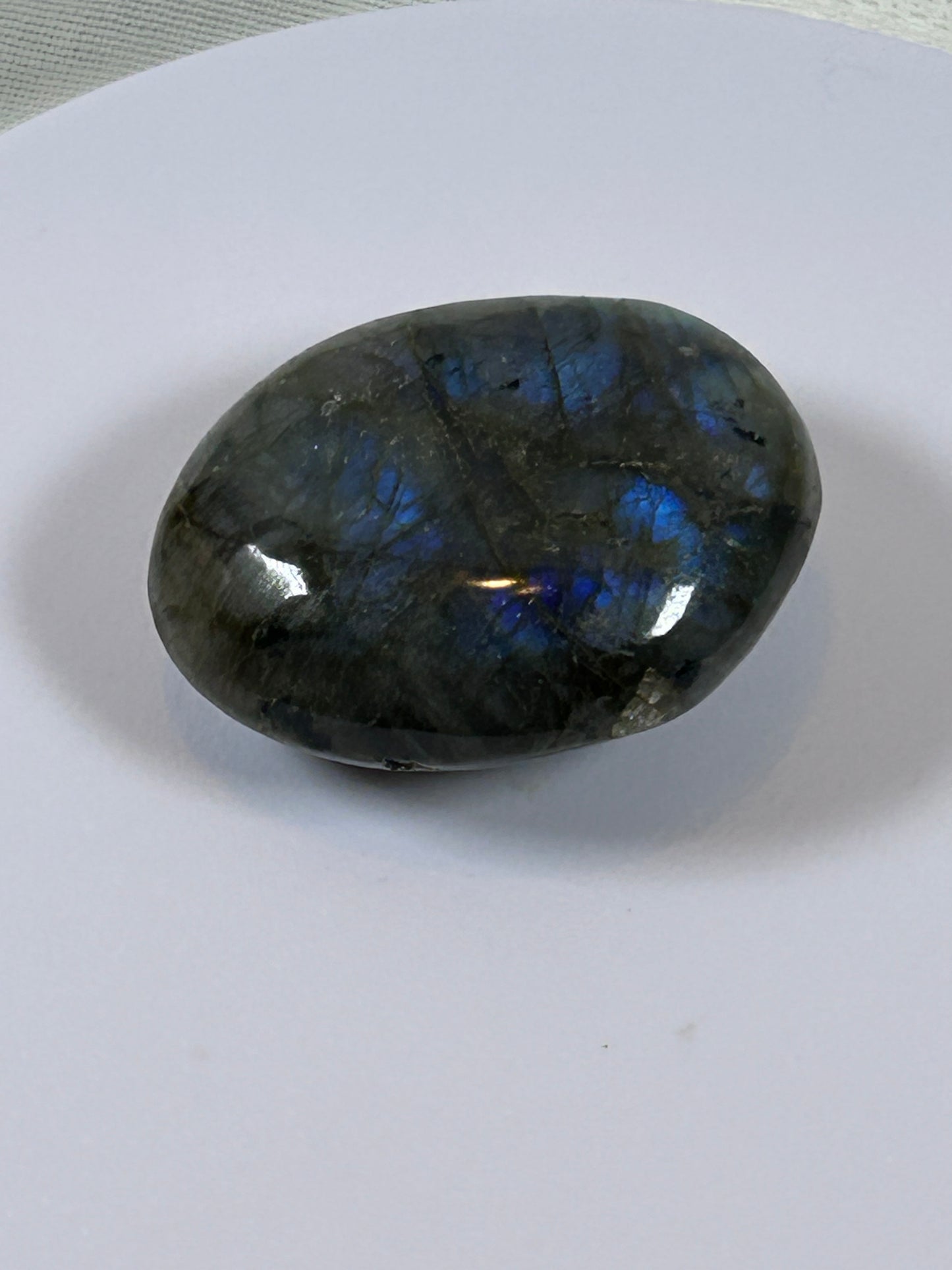 (#123) - LABRADORITE PALM STONE POLISHED - NEW