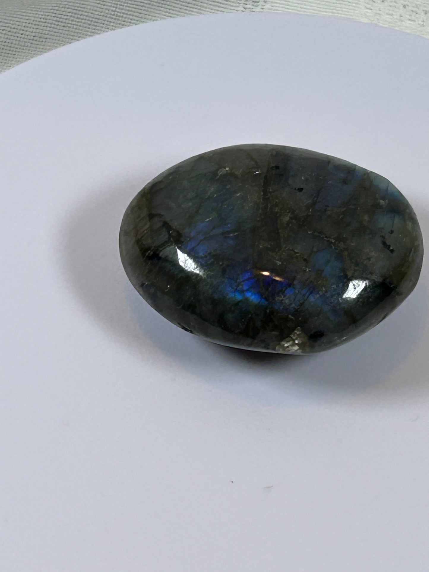 (#123) - LABRADORITE PALM STONE POLISHED - NEW