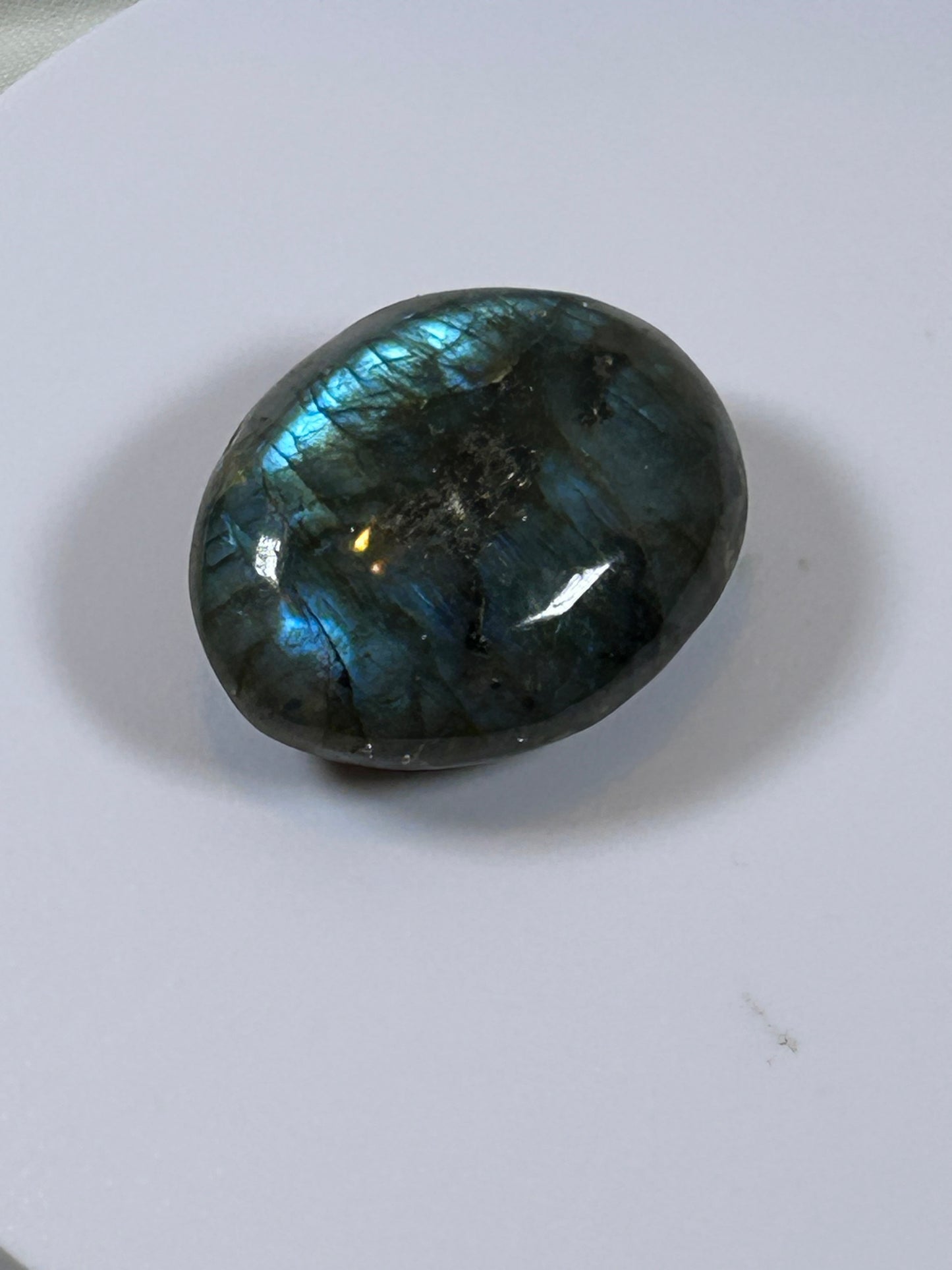 (#123) - LABRADORITE PALM STONE POLISHED - NEW
