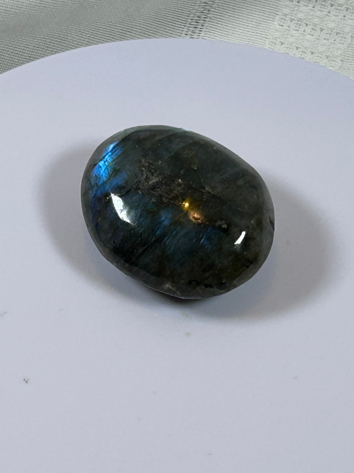(#123) - LABRADORITE PALM STONE POLISHED - NEW