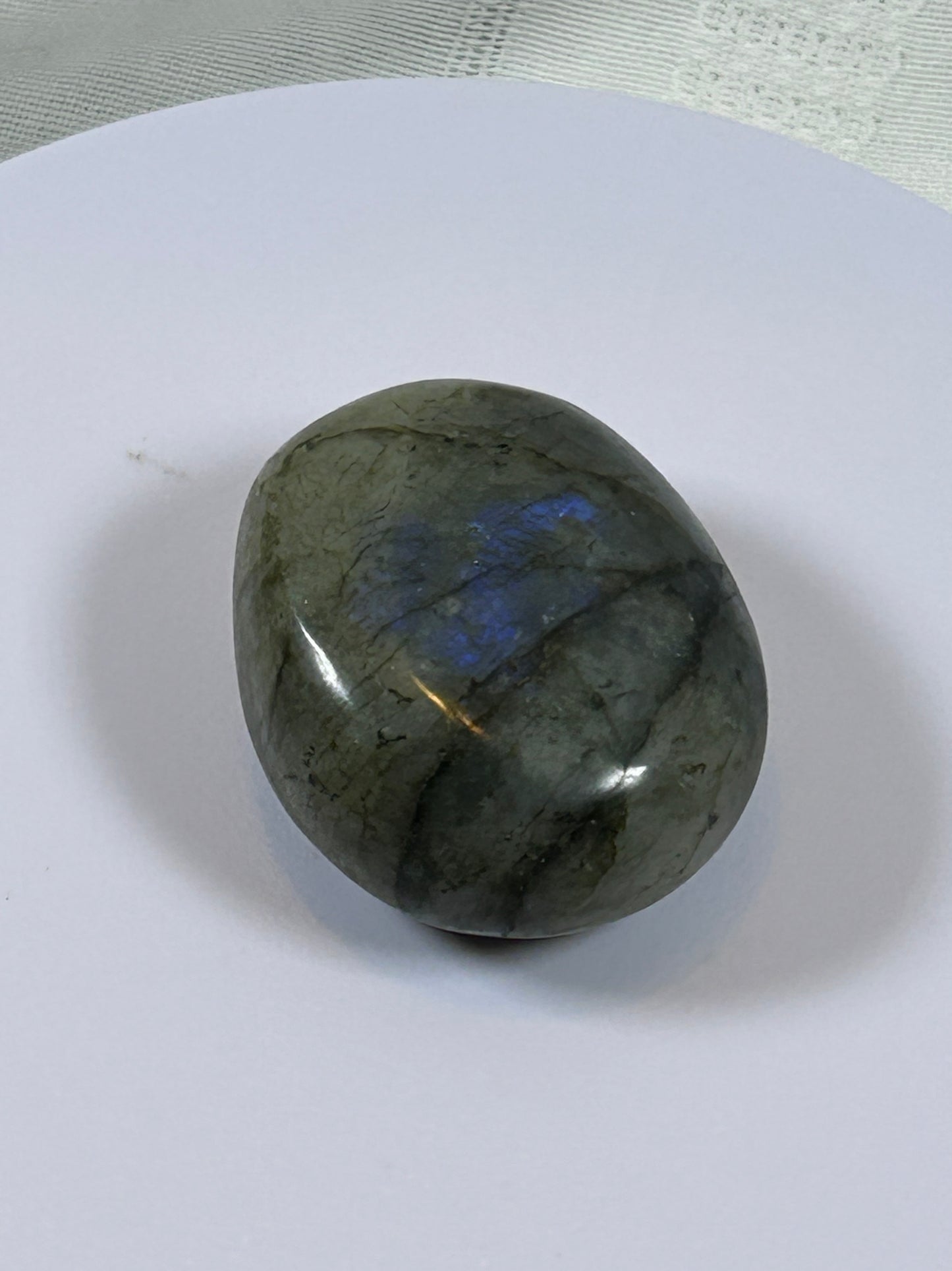 (#124) - LABRADORITE PALM STONE POLISHED - NEW