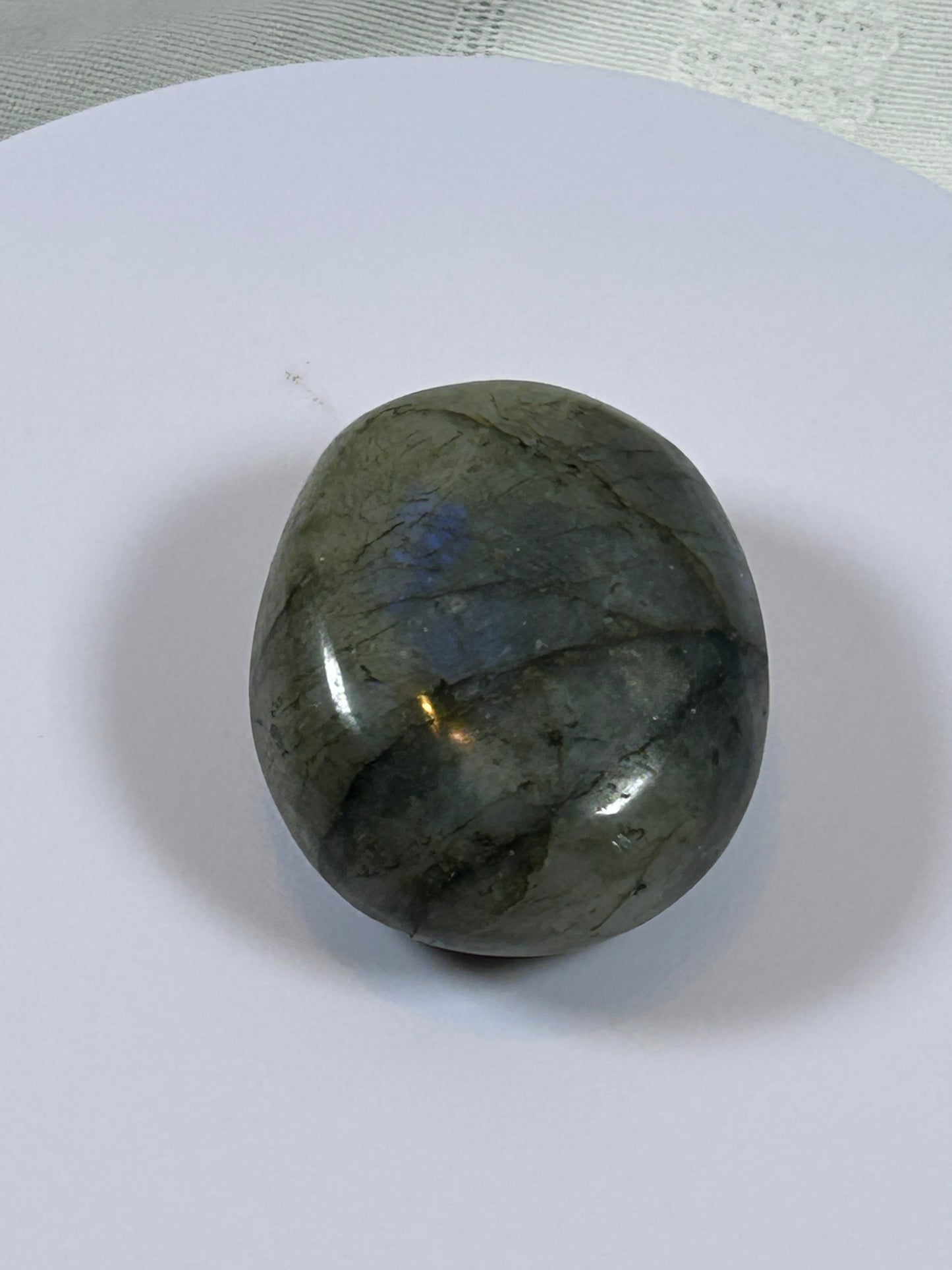 (#124) - LABRADORITE PALM STONE POLISHED - NEW